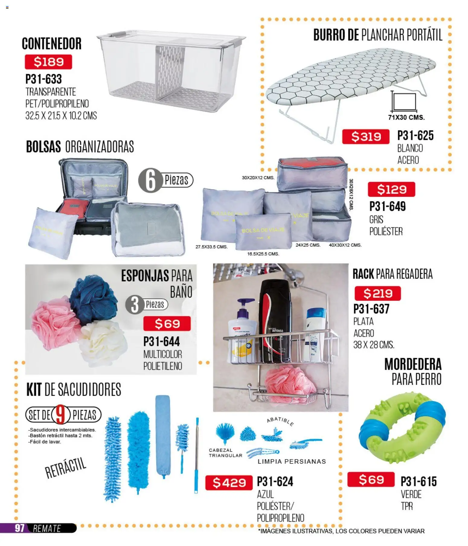 Nuevas ofertas de Cklass válidas en toda la República Mexicana desde el 16.02.2026. ¡Encuentra las mejores ofertas en Cklass catálogo Remate Ropa! | Página: 98 | Productos: Burro de planchar, Bolsa, Contenedor, Baño