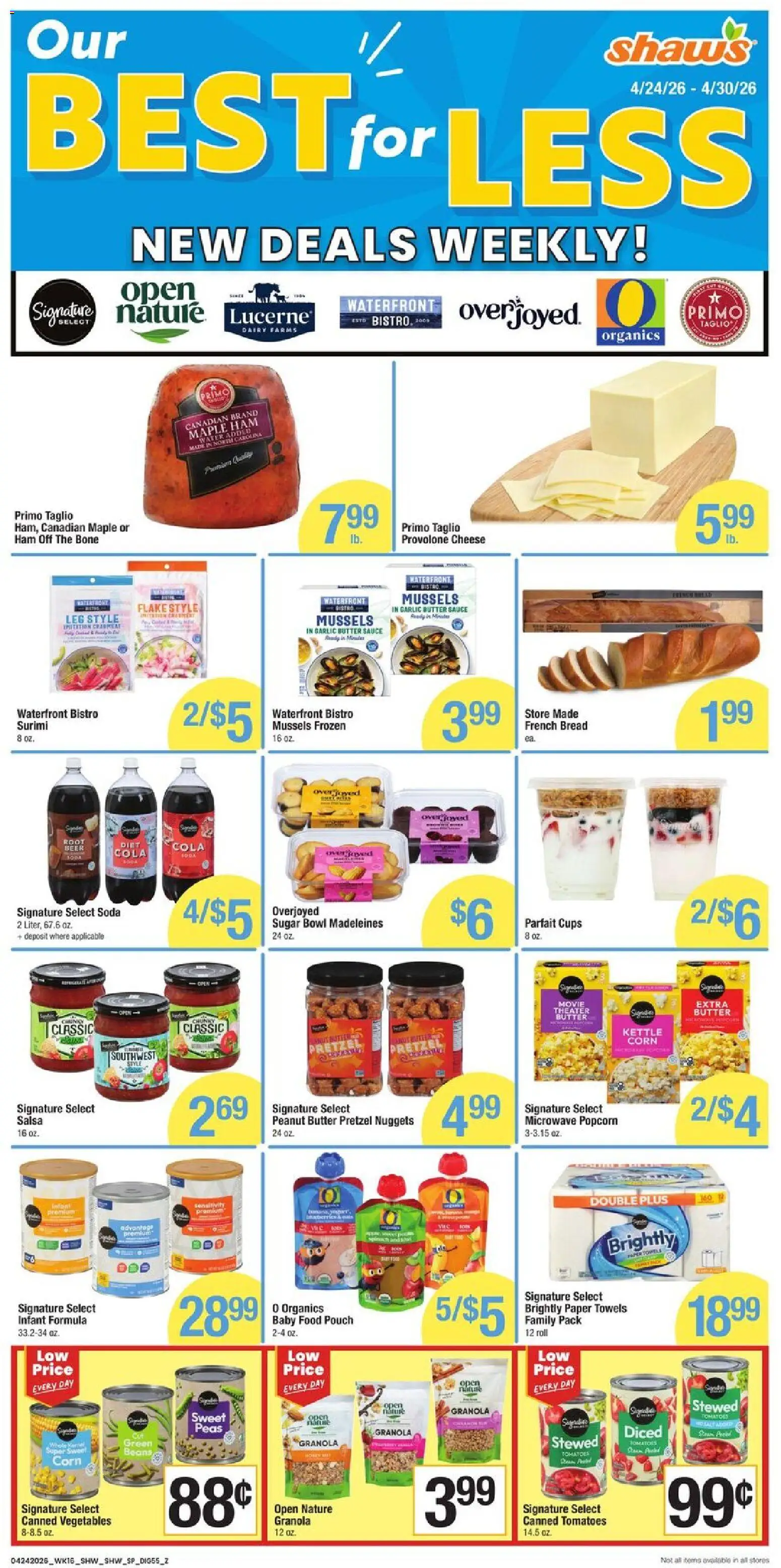 Shaw's Weekly Ad - NH - valid from 24.04.2026 | Page: 5 | Products: Cheese, Ham, Baby food, Water