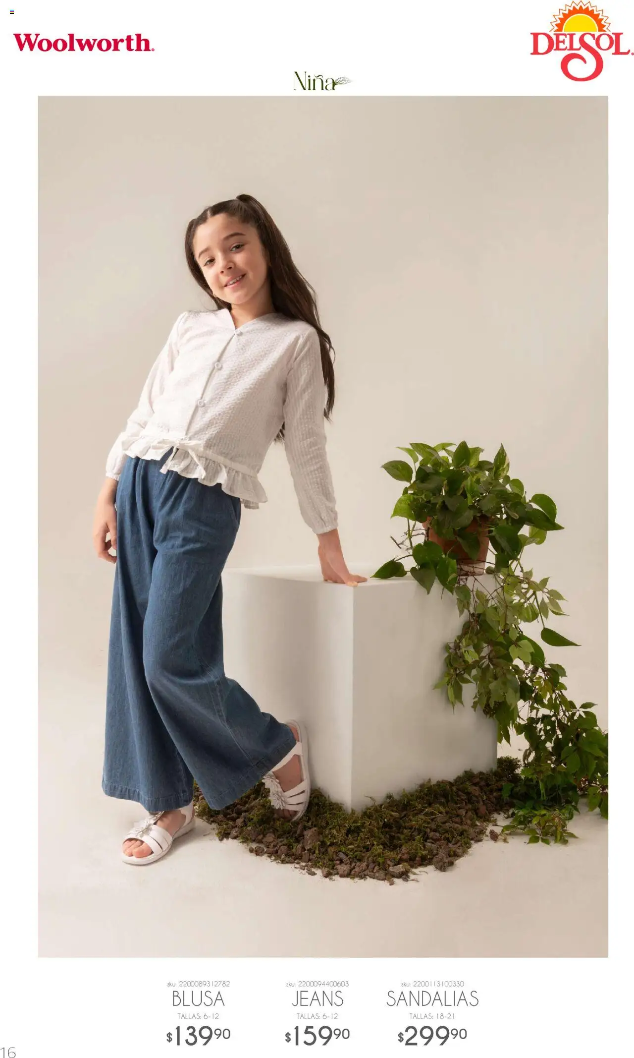 Nuevas ofertas de Del Sol y Woolworth válidas en toda la República Mexicana desde el 06.10.2025. ¡Encuentra las mejores ofertas en Del Sol y Woolworth catálogo Luce El Otoño en Tiendas ! | Página: 16 | Productos: Blusa, Sandalias