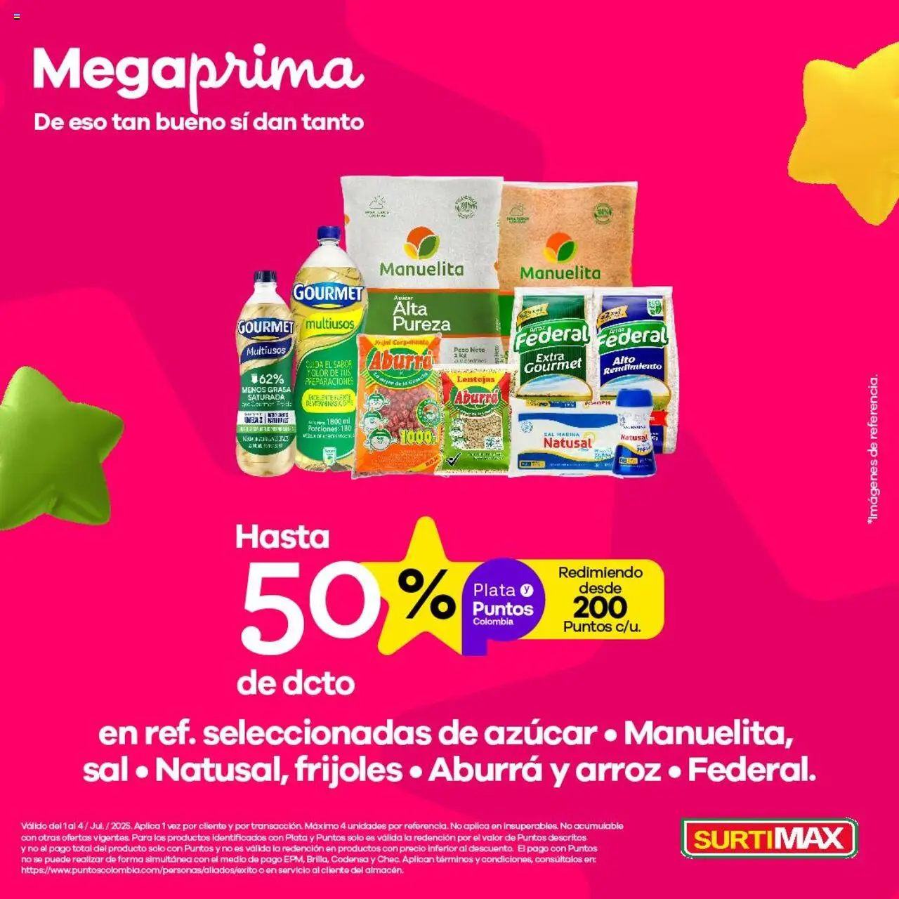 Surtimax revista - valida desde el 03.07.2025 | Página: 1 | Productos: Arroz, Azucar, Sal, Peso