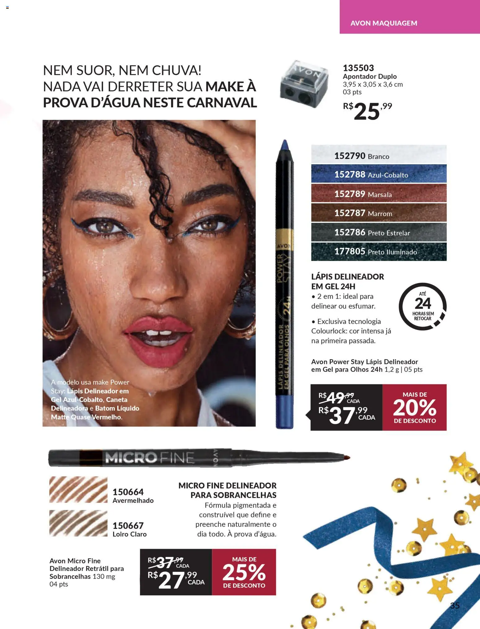 Avon Folheto - válido de 15.01.2026 | Página: 35 | Produtos: Maquiagem, Delineador, Lápis, Caneta
