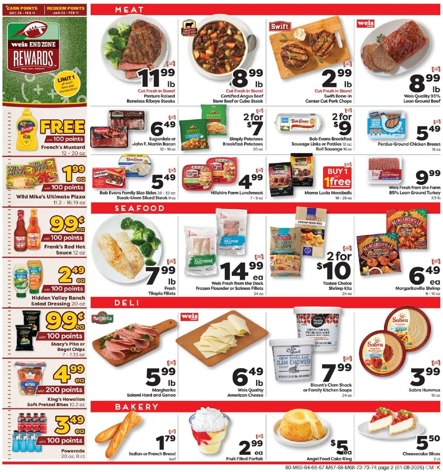Weis Weekly Circular - PA - valid from 08.01.2026 | Page: 2 | Products: Bakery, Ring, Bread, Beef