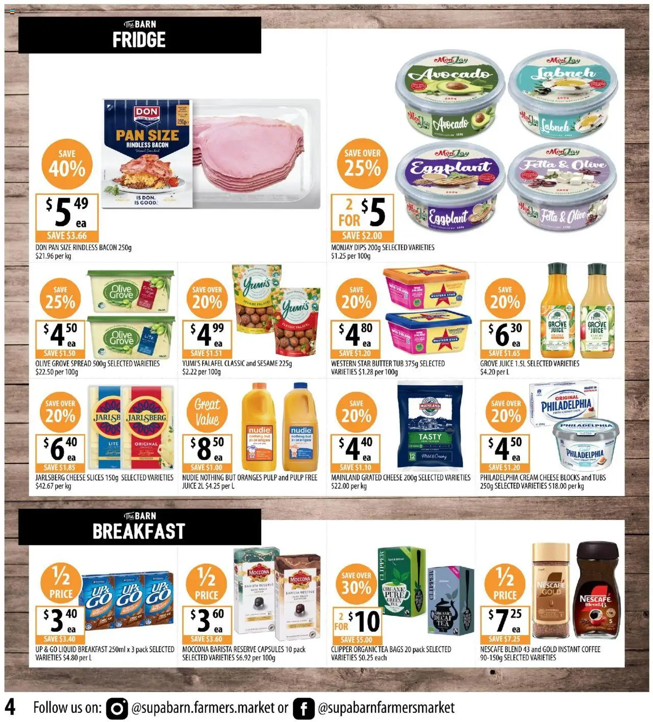Supabarn catalogue - valid from 17.09.2025 | Page: 4 | Products: Bacon, Oranges, Cream, Moccona