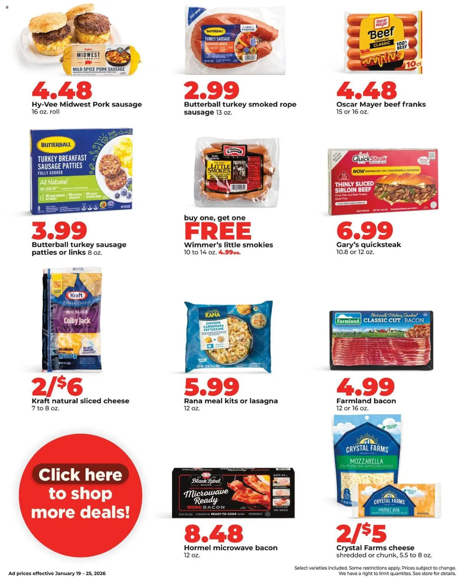 HyVee Weekly Ad - valid from 19.01.2026 | Page: 13 | Products: Microwave, Pork, Water, Sausage