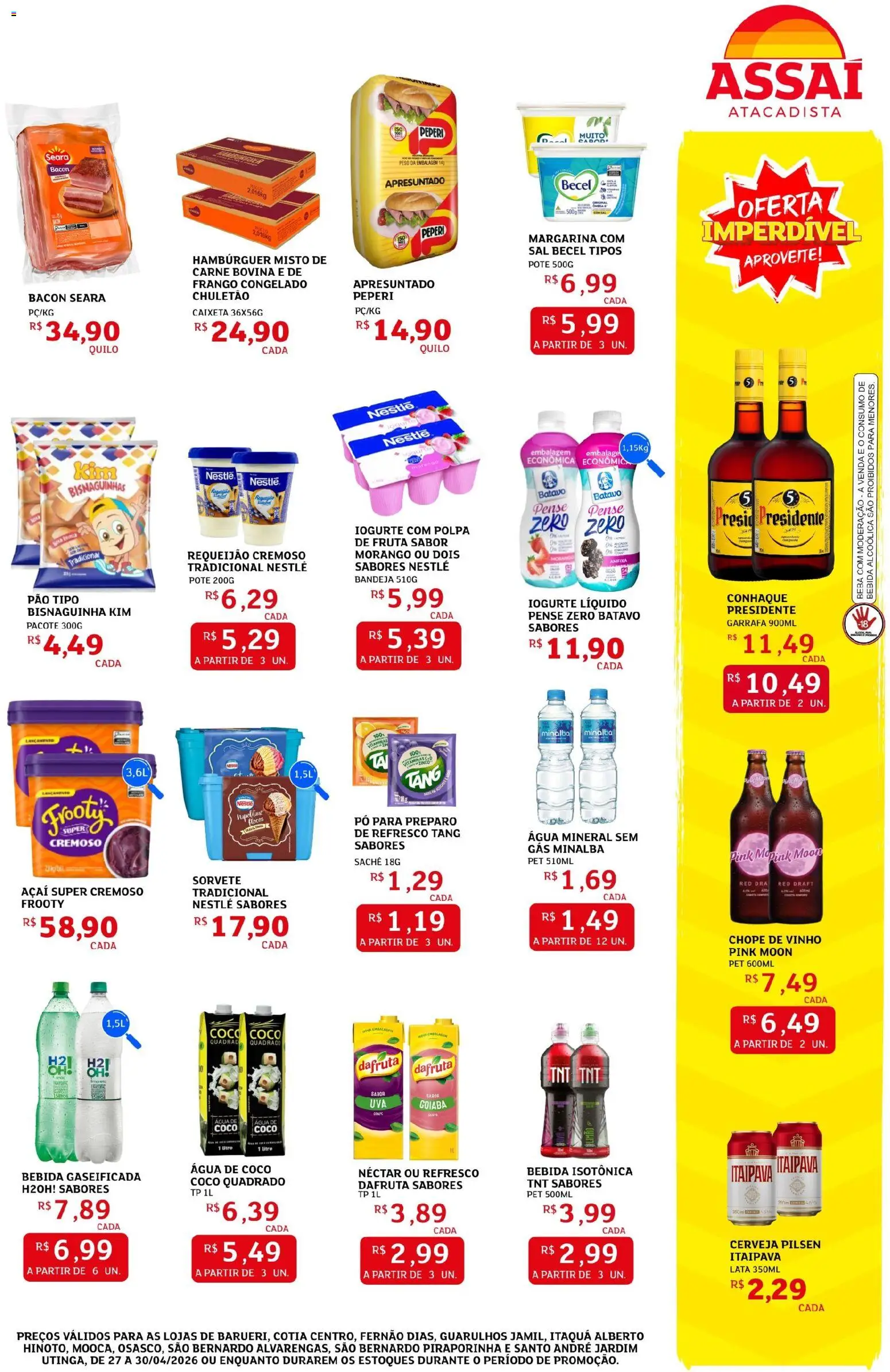 Assaí Atacadista Folheto - válido de 27.04.2026 | Página: 3 | Produtos: Goiaba, Iogurte, Requeijão, Margarina