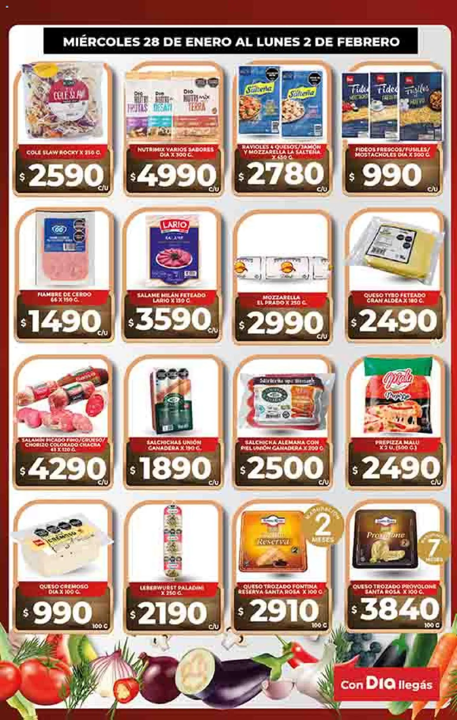 Supermercado DIA Ofertas │ válido desde el 28.01.2026 | Página: 10 | Productos: Salchicha, Queso, Salame, Cerdo
