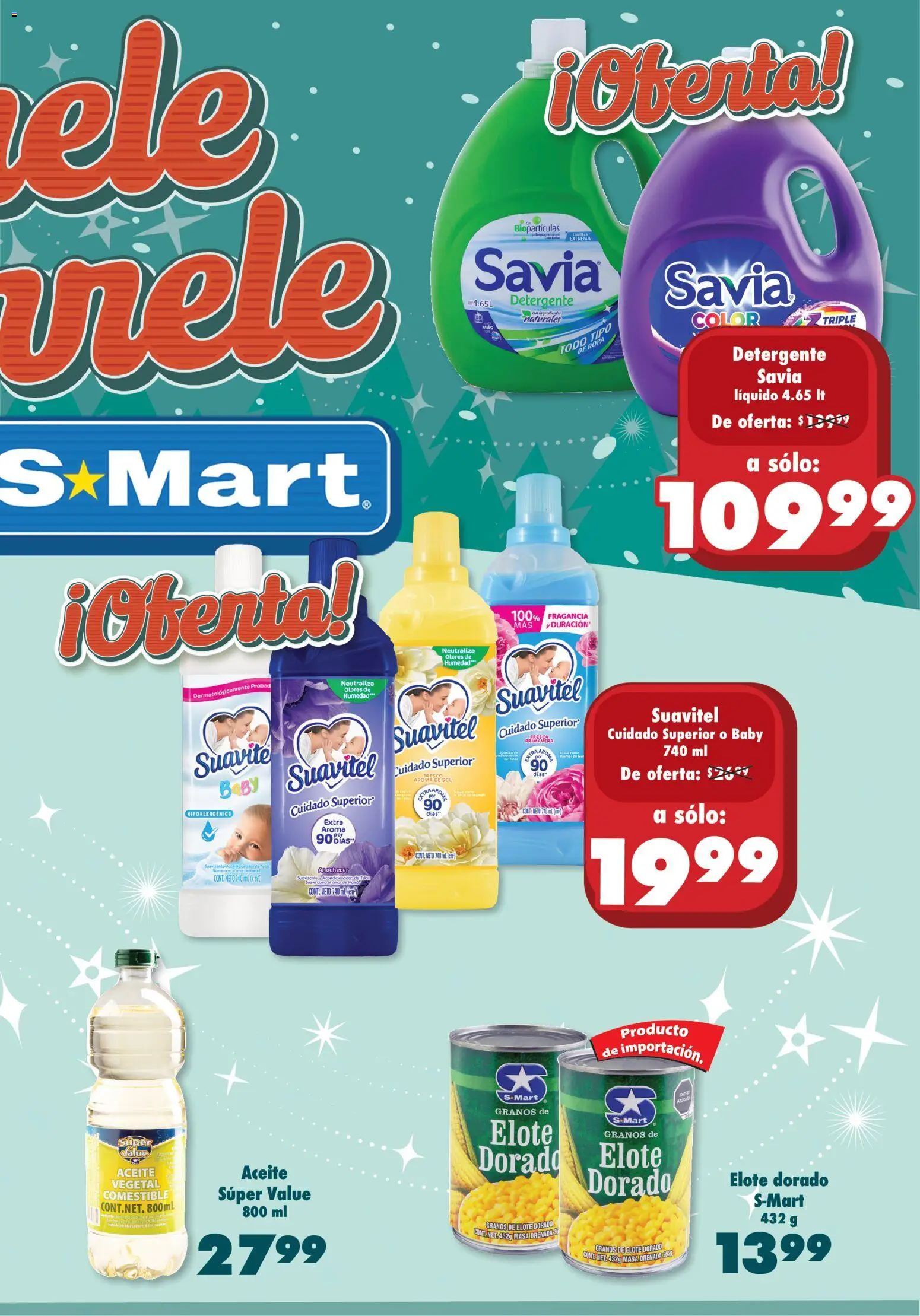 Nuevas ofertas de S-Mart válidas en toda la República Mexicana desde el 25.11.2025. ¡Encuentra las mejores ofertas en S-Mart folleto Juárez! | Página: 3 | Productos: Aceite, Suavizante, Ropa, Acondicionador