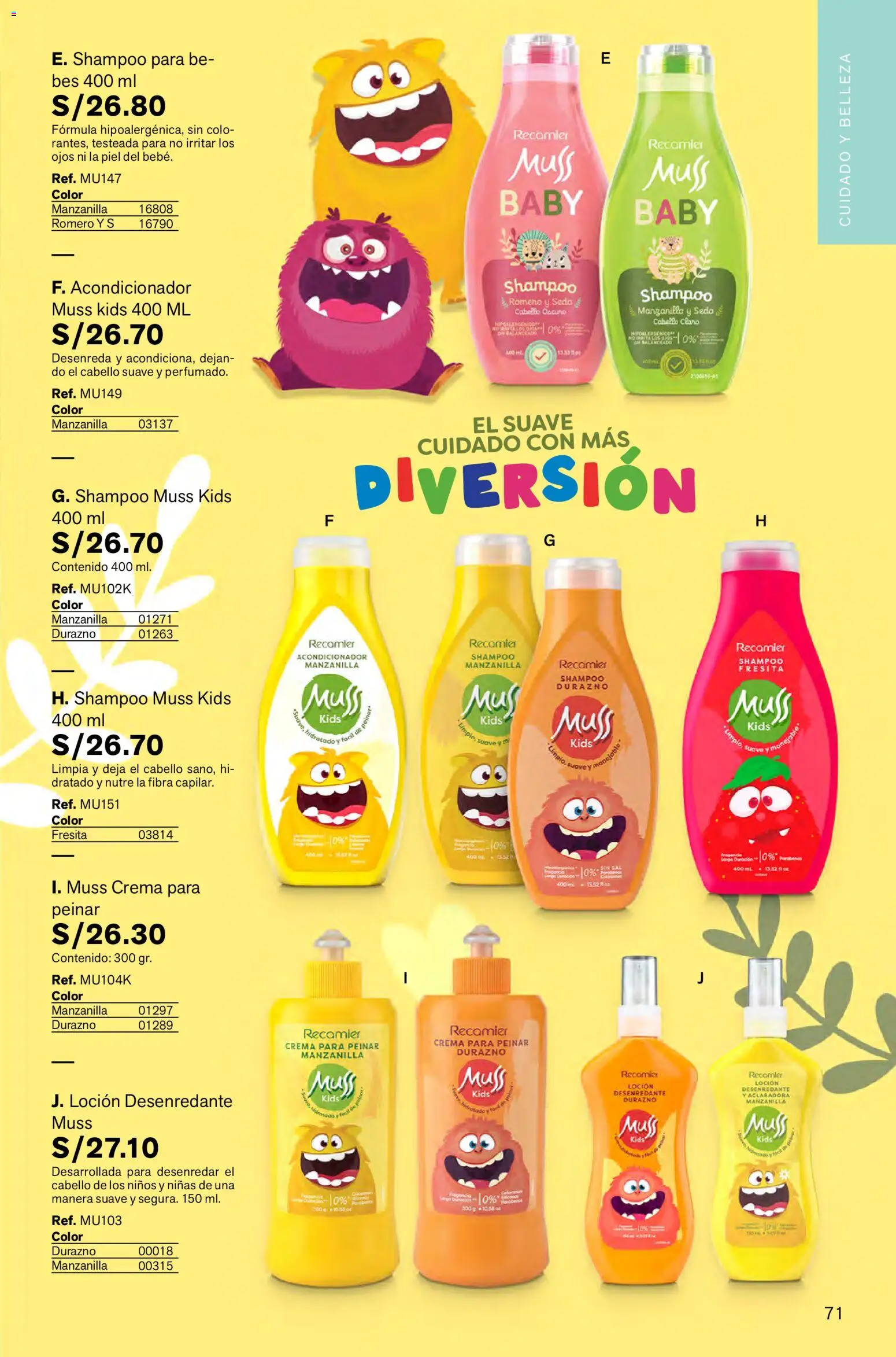 Catálogo Leonisa válido desde 16.01.2026 | Página: 71 | Productos: Shampoo, Acondicionador, Crema, Fragancia