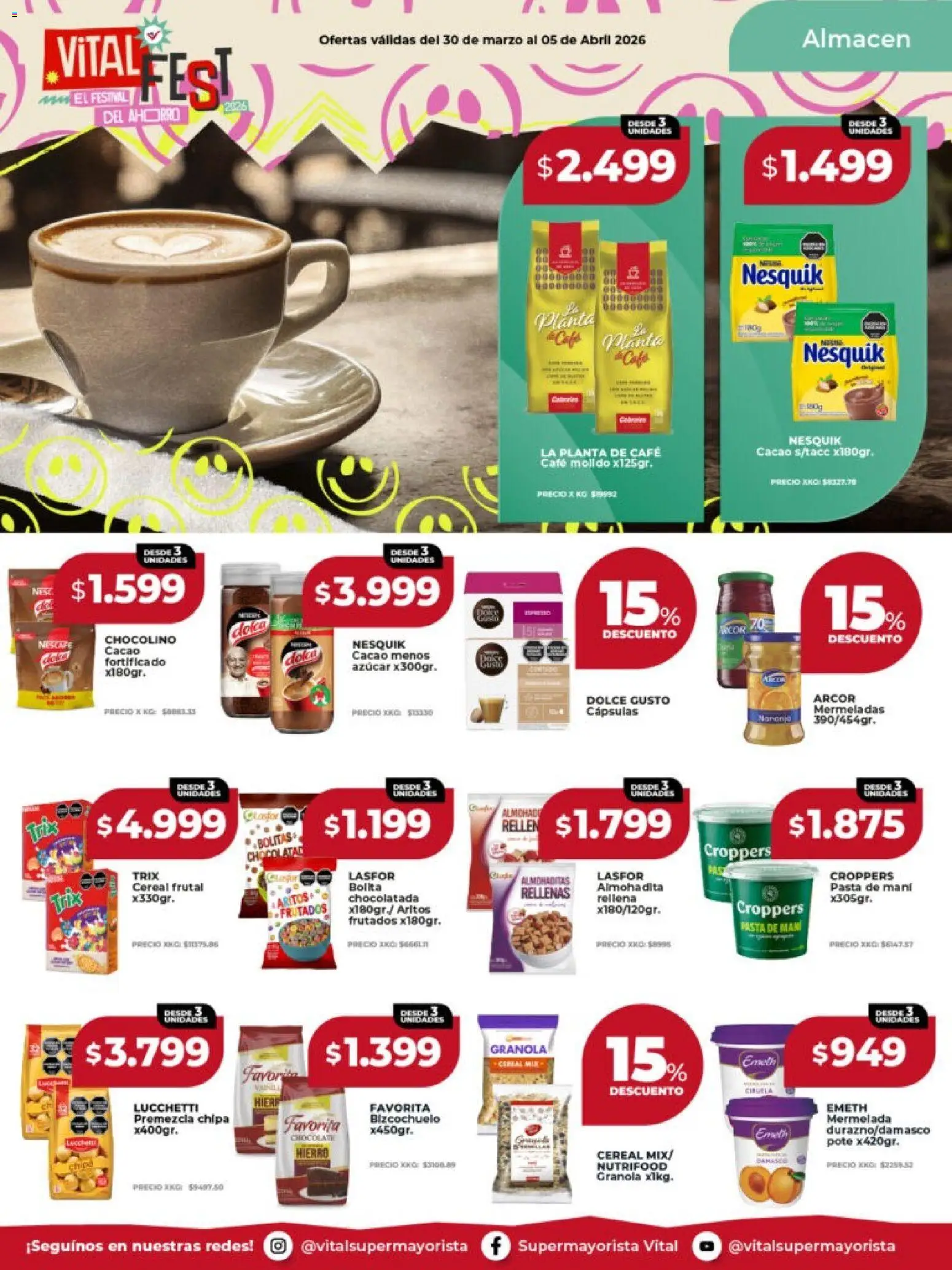 Vital - Ofertas │ válido desde el 30.03.2026 | Página: 14 | Productos: Café, Cacao, Pasta, Planta
