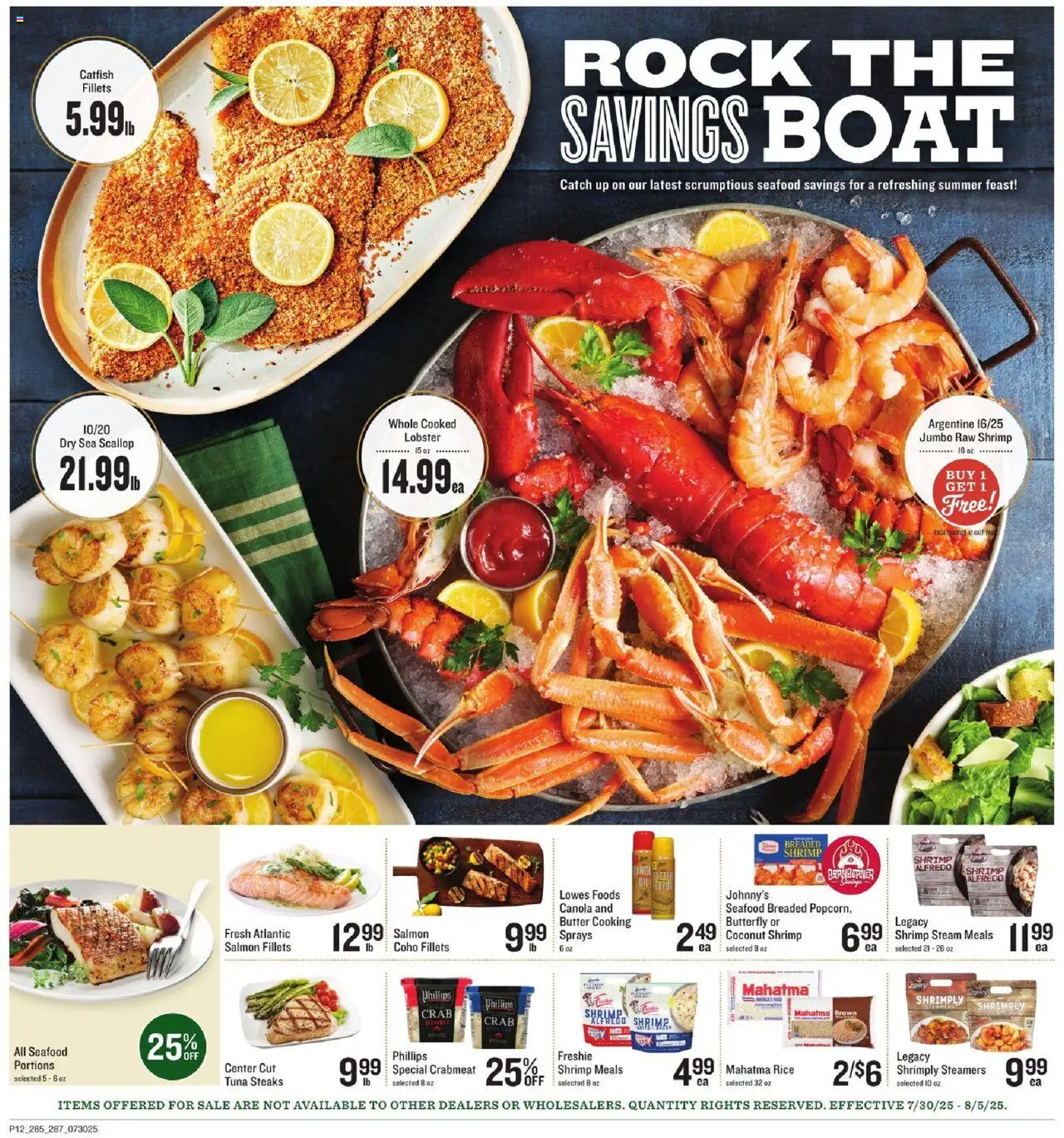 Lowes Foods Weekly Ad - NC - valid from 30.07.2025 | Page: 16 | Products: Butter, Rice, Seafood