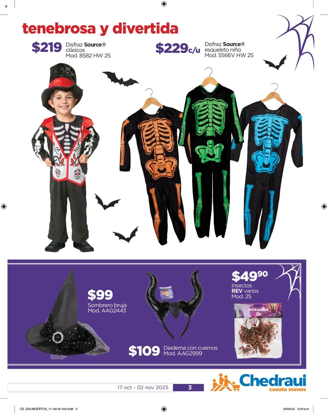 Nuevas ofertas de Chedraui válidas en toda la República Mexicana desde el 17.10.2025. ¡Encuentra las mejores ofertas en Chedraui folleto Este Halloween hazlo divertido! | Página: 3 | Productos: Sombrero