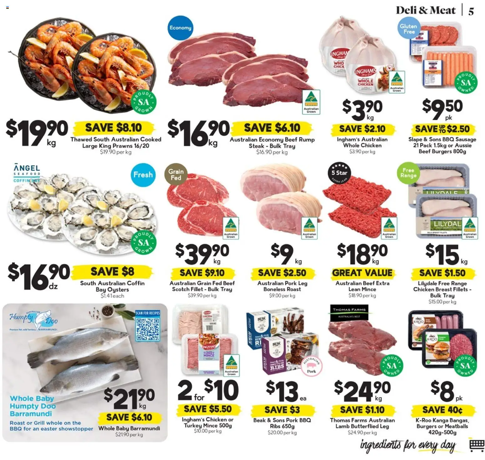 Drakes catalogue - valid from 01.04.2026 | Page: 5 | Products: Pork, Oysters, Steak, Seafood