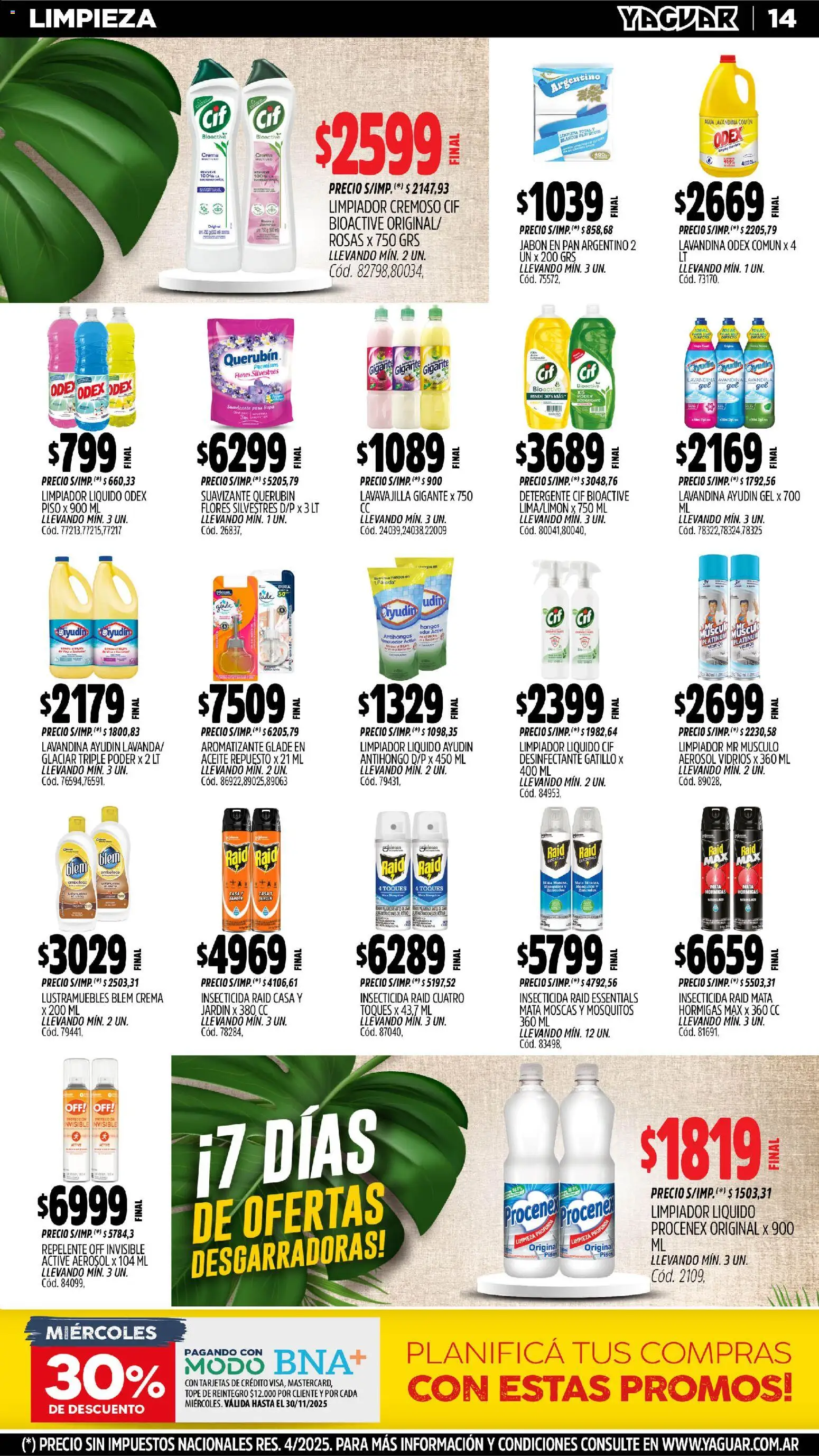 Yaguar - Campana │ válido desde el 10.11.2025 | Página: 14 | Productos: Mata moscas, Repelente, Detergente, Crema