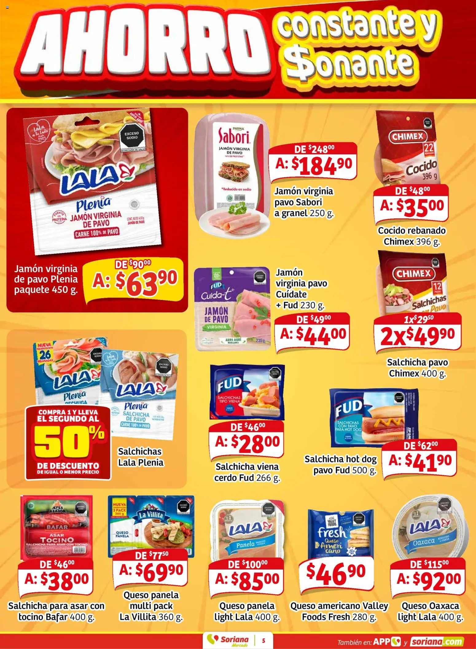 Nuevas ofertas de Soriana válidas en toda la República Mexicana desde el 15.01.2026. ¡Encuentra las mejores ofertas en Soriana - Pesito Valedor Mercado: Nay, Sin, Son! | Página: 13 | Productos: Tocino, Salchicha, Queso, Jamón