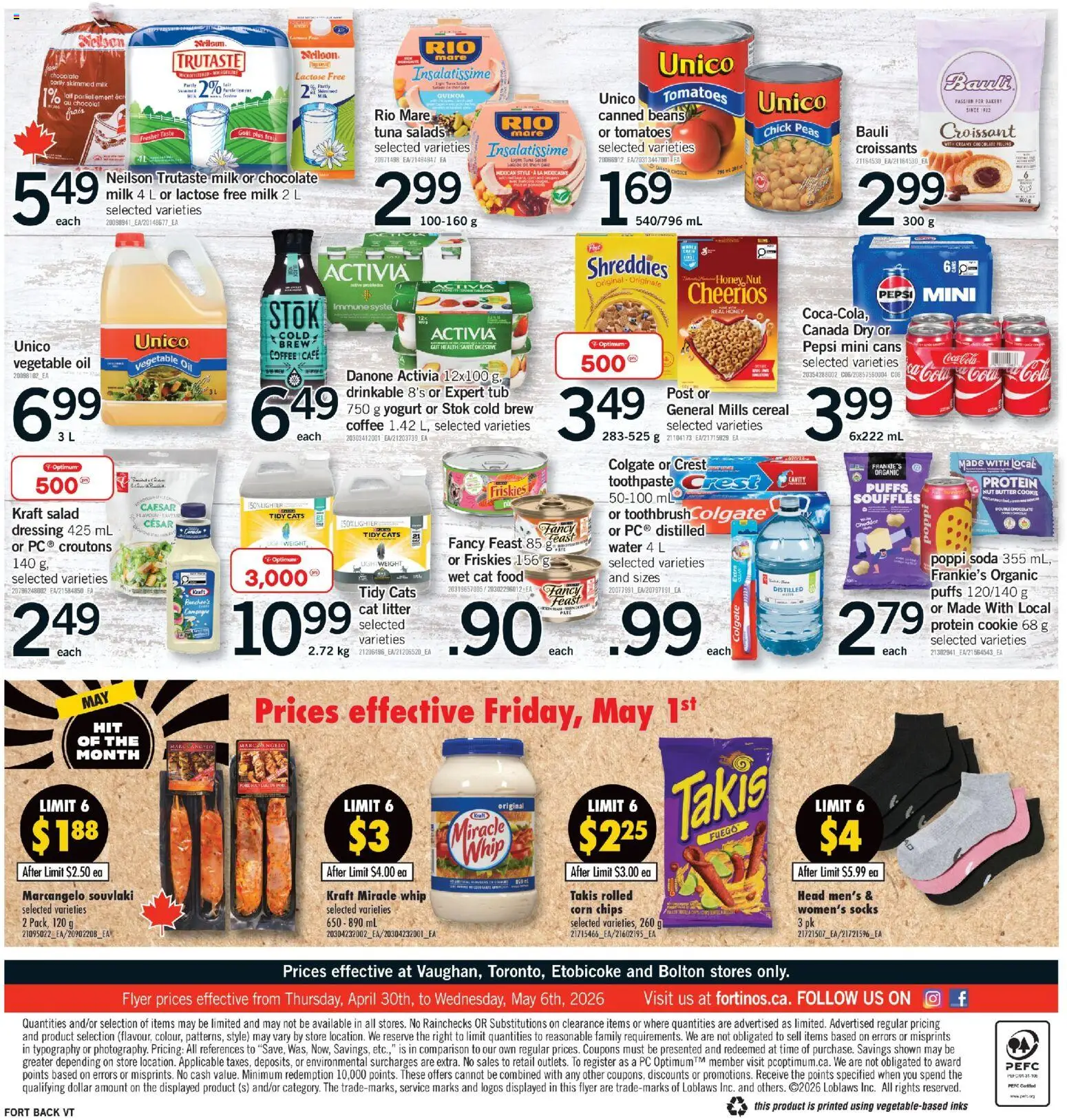 Fortinos flyer valid from 30.04.2026 | Page: 2 | Products: PC, Toothpaste, Yogurt, Oil