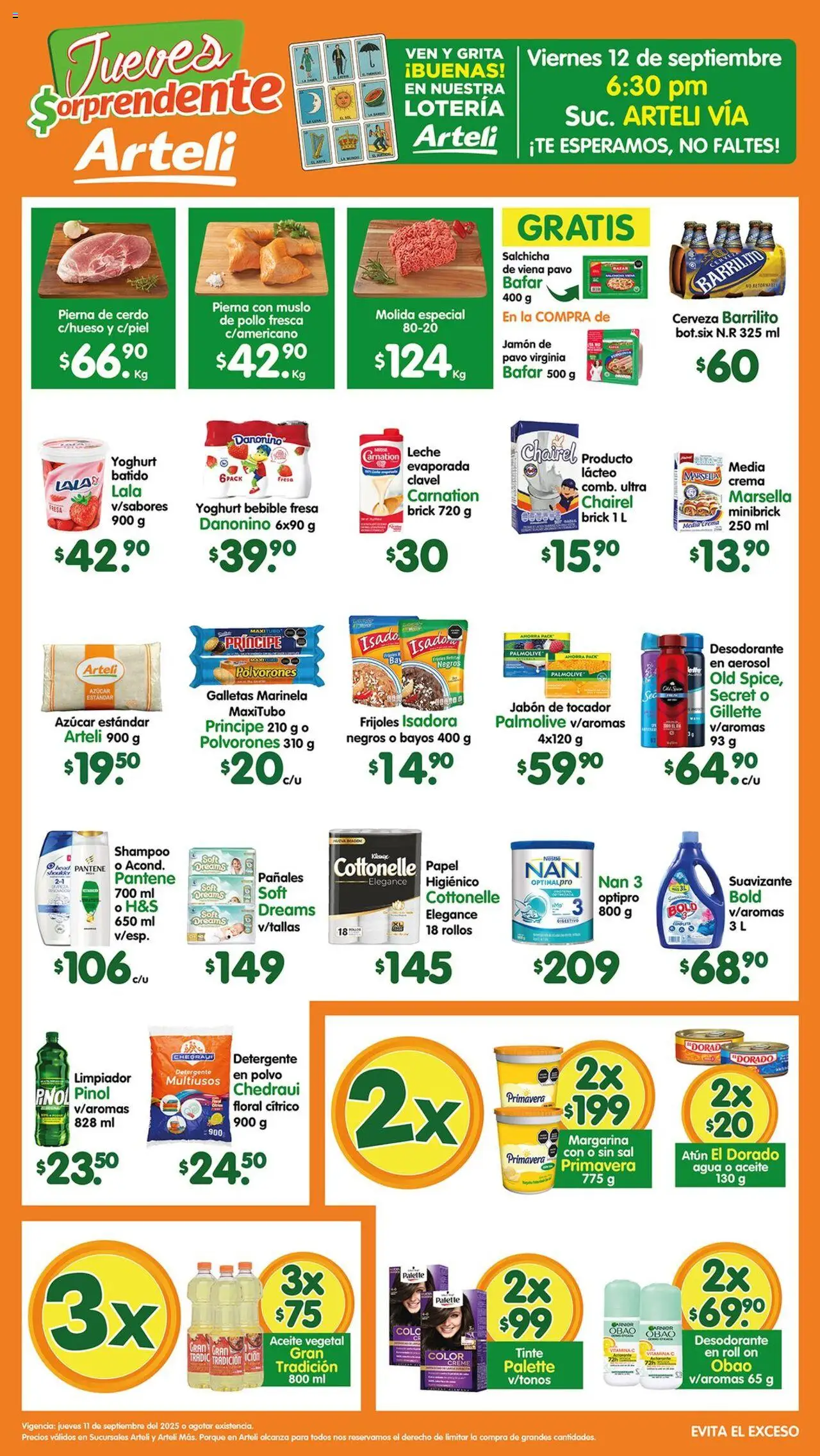 Nuevas ofertas de Arteli válidas en toda la República Mexicana desde el 11.09.2025. ¡Encuentra las mejores ofertas en Arteli - Folleto Tuxpan! | Página: 1 | Productos: Sal, Jamón, Cerveza, Polvo