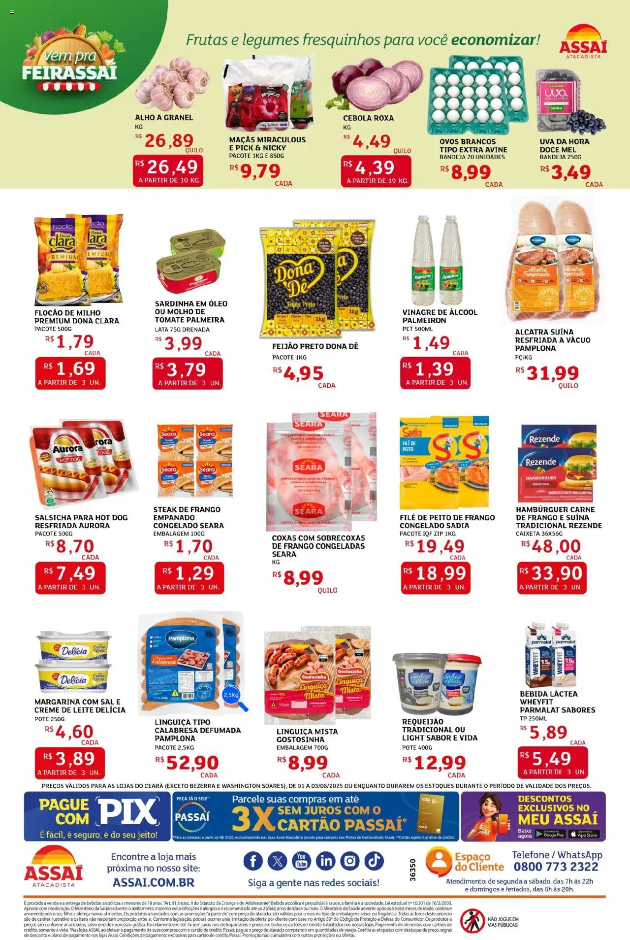 Assaí Atacadista Folheto - válido de 01.08.2025 | Página: 2 | Produtos: Vinagre, Creme, Bandeja, Telefone
