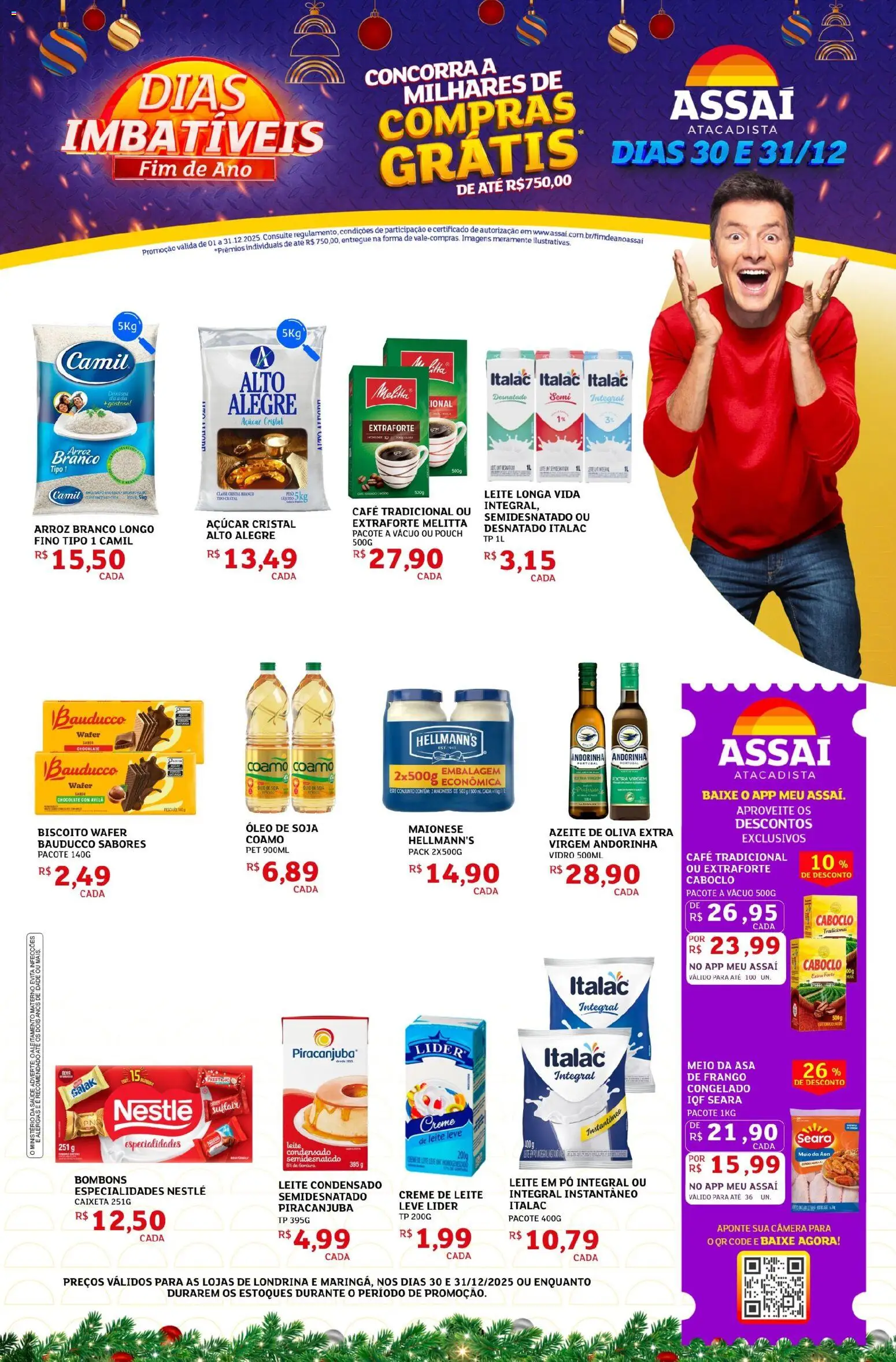 Assaí Atacadista Folheto - válido de 30.12.2025 | Página: 1 | Produtos: Pó, Frango, Azeite, Avelã
