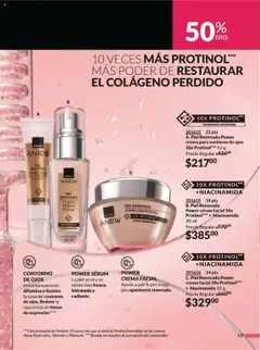 Nuevas ofertas de AVON válidas en toda la República Mexicana desde el 13.09.2025. ¡Encuentra las mejores ofertas en A. Piel Renovada Power crema para contorno de ojos 10x Protinol***, Crema para contorno de ojos con 10x Protinol***, 15 g! | Página: 144