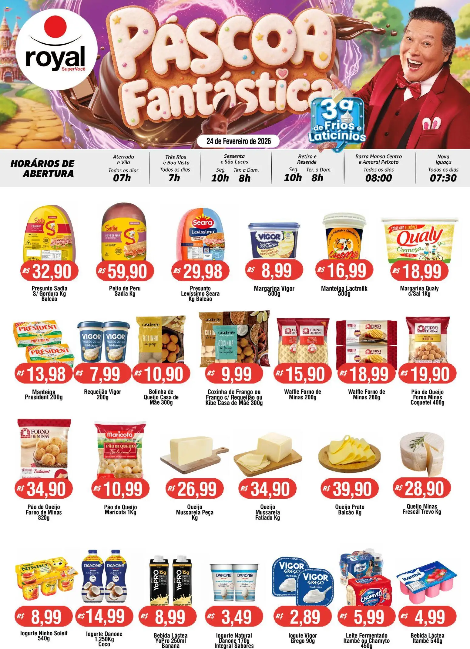 Royal Supermercados Folheto - válido de 24.02.2026 | Página: 1 | Produtos: Coco, Manteiga, Presunto, Peito de peru