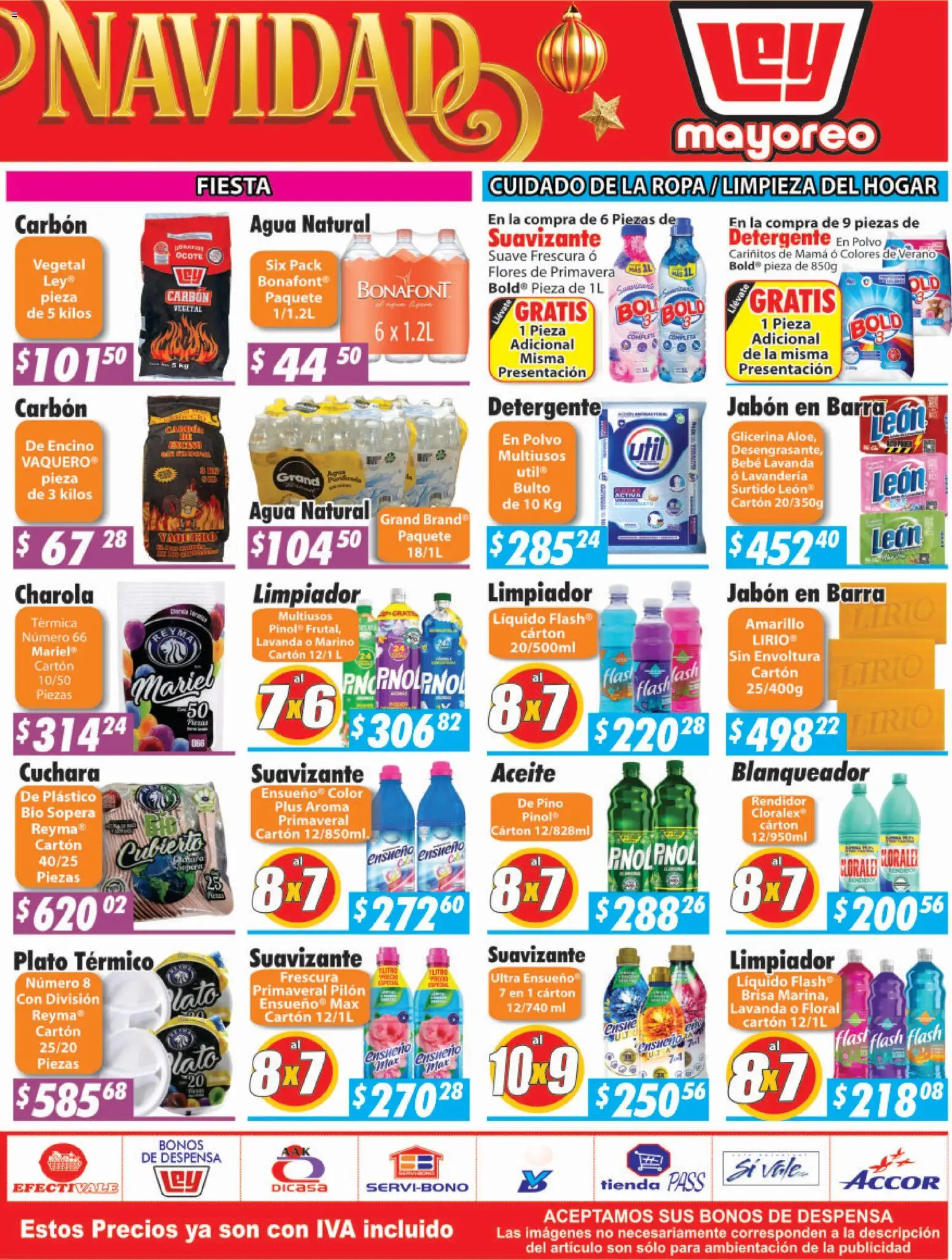 Nuevas ofertas de Casa Ley válidas en toda la República Mexicana desde el 15.12.2025. ¡Encuentra las mejores ofertas en Casa Ley folleto Tepic! | Página: 3 | Productos: Agua, Aceite, Limpiador, Polvo