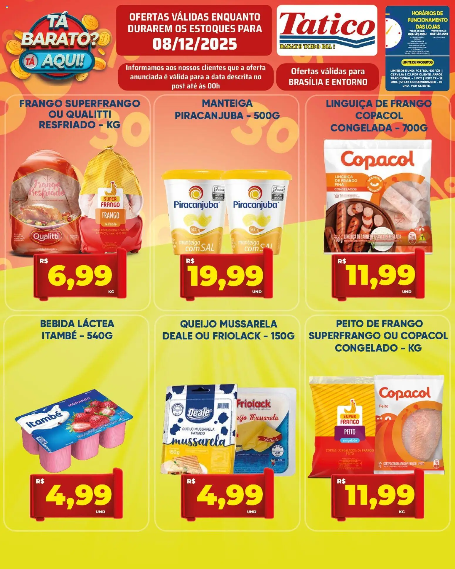 Tatico Folheto - válido de 09.12.2025 | Página: 24 | Produtos: Linguiça, Manteiga, Frango, Mussarela
