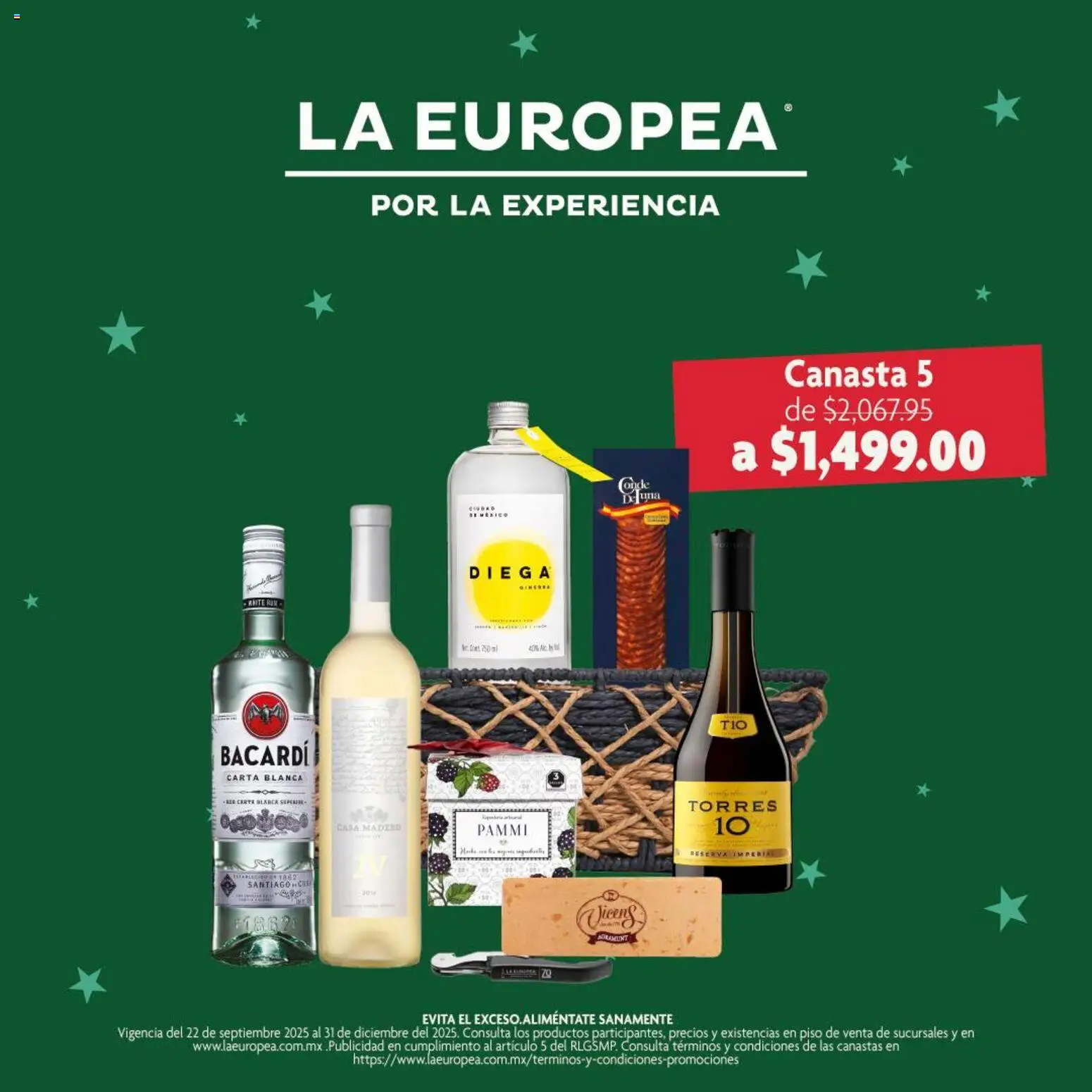 Nuevas ofertas de La Europea válidas en toda la República Mexicana desde el 22.12.2025. ¡Encuentra las mejores ofertas en La Europea catálogo Canastas con vinos y destilados ! | Página: 3 | Productos: Canasta
