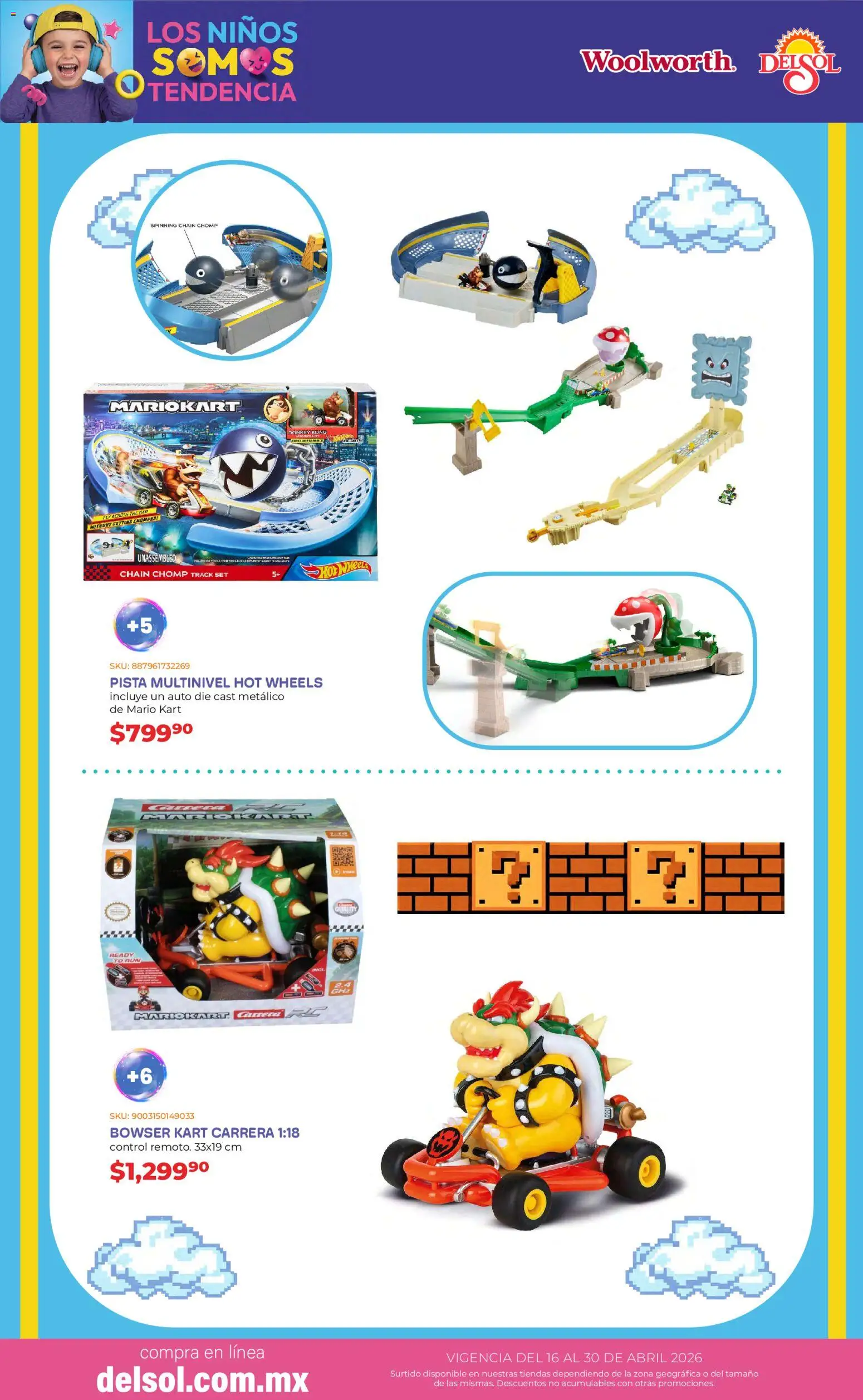 Nuevas ofertas de Del Sol y Woolworth válidas en toda la República Mexicana desde el 16.04.2026. ¡Encuentra las mejores ofertas en Del Sol y Woolworth katalog Día del Niño 2026! | Página: 5