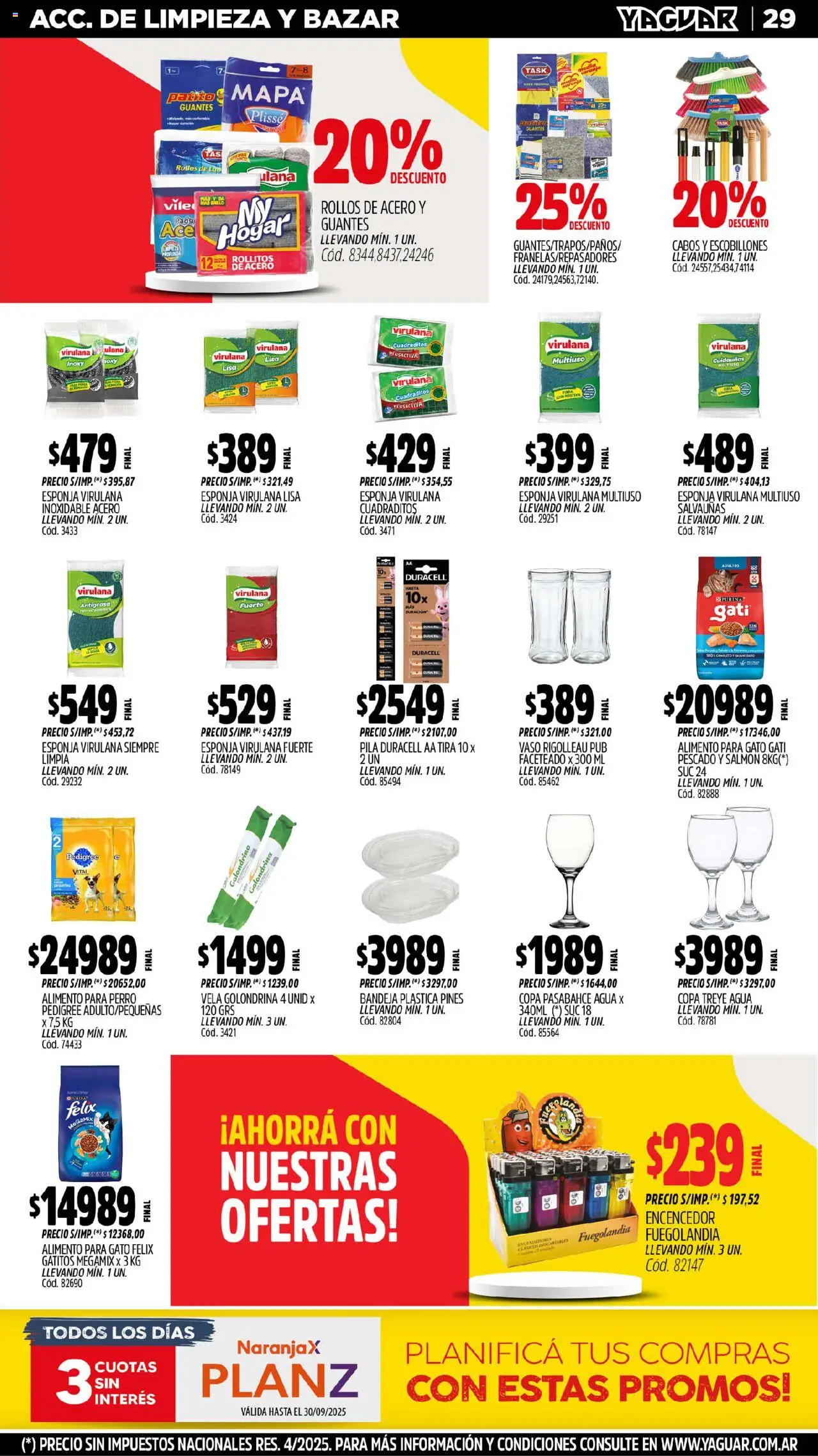 Yaguar - Bahía Blanca │ válido desde el 15.09.2025 | Página: 28 | Productos: Antigrasa, Pescado, Bandeja, Esponja