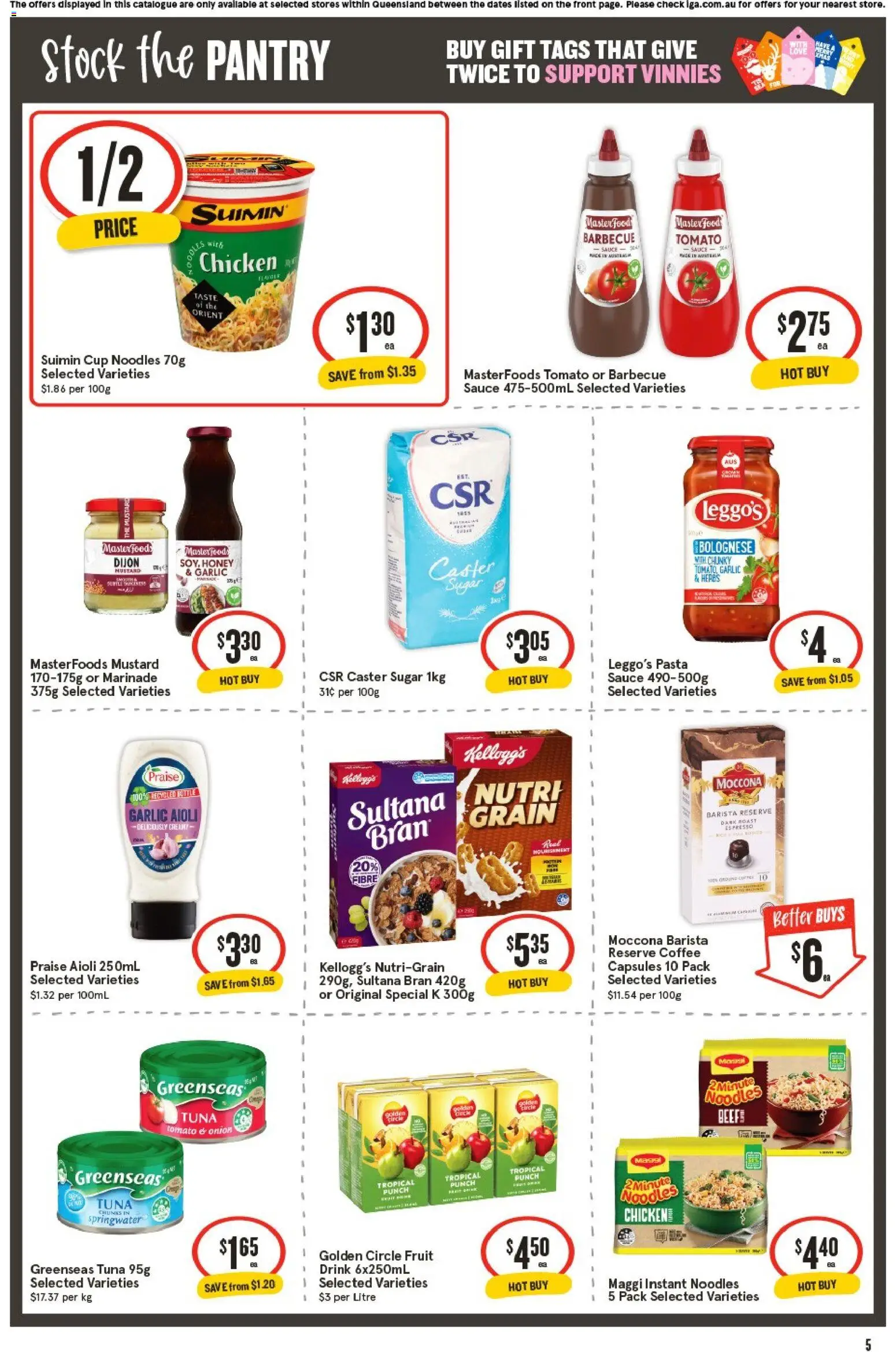 IGA catalogue - valid from 19.11.2025 | Page: 6 | Products: Coffee, Pasta, Sauce, Tuna