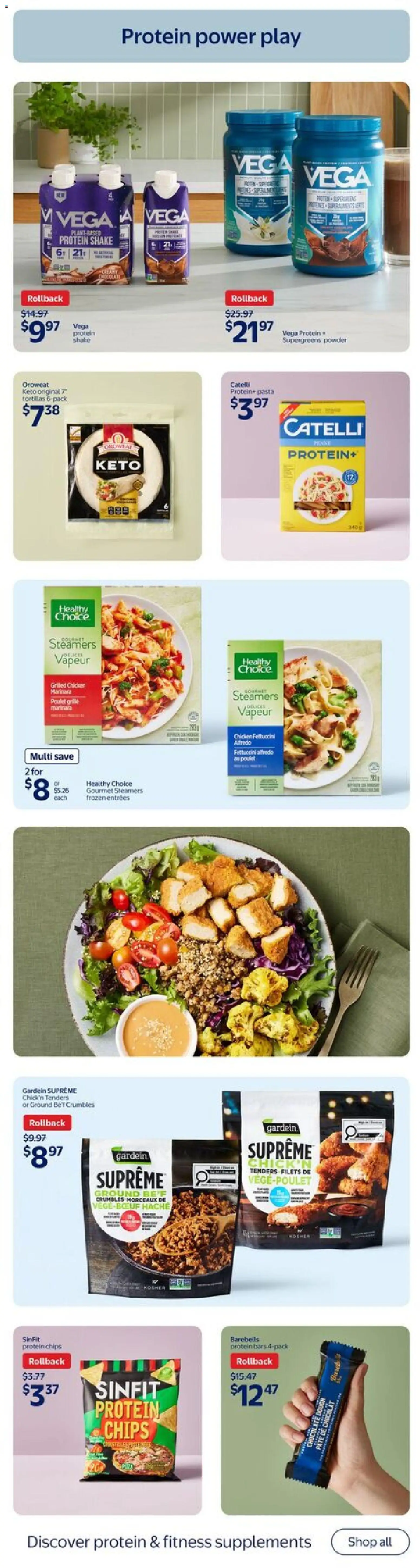 Walmart flyer valid from 01.01.2026 | Page: 5 | Products: Pasta, Chips, Chocolate, Chicken