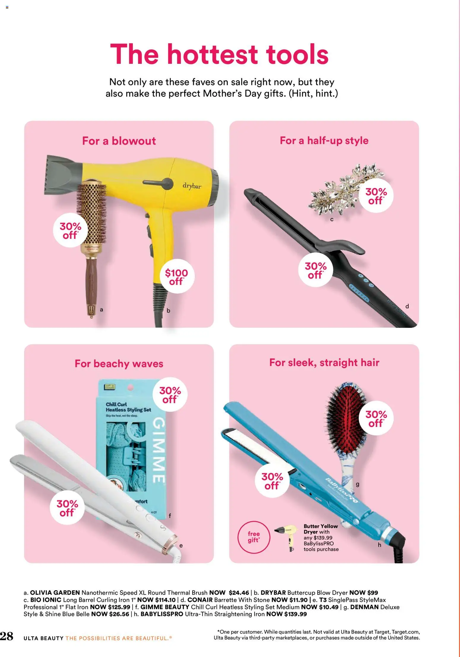 Ulta Beauty - 4.19.26 - 5.10.26 - valid from 19.04.2026 | Page: 28 | Products: Curling iron, Brush, Dryer, Iron