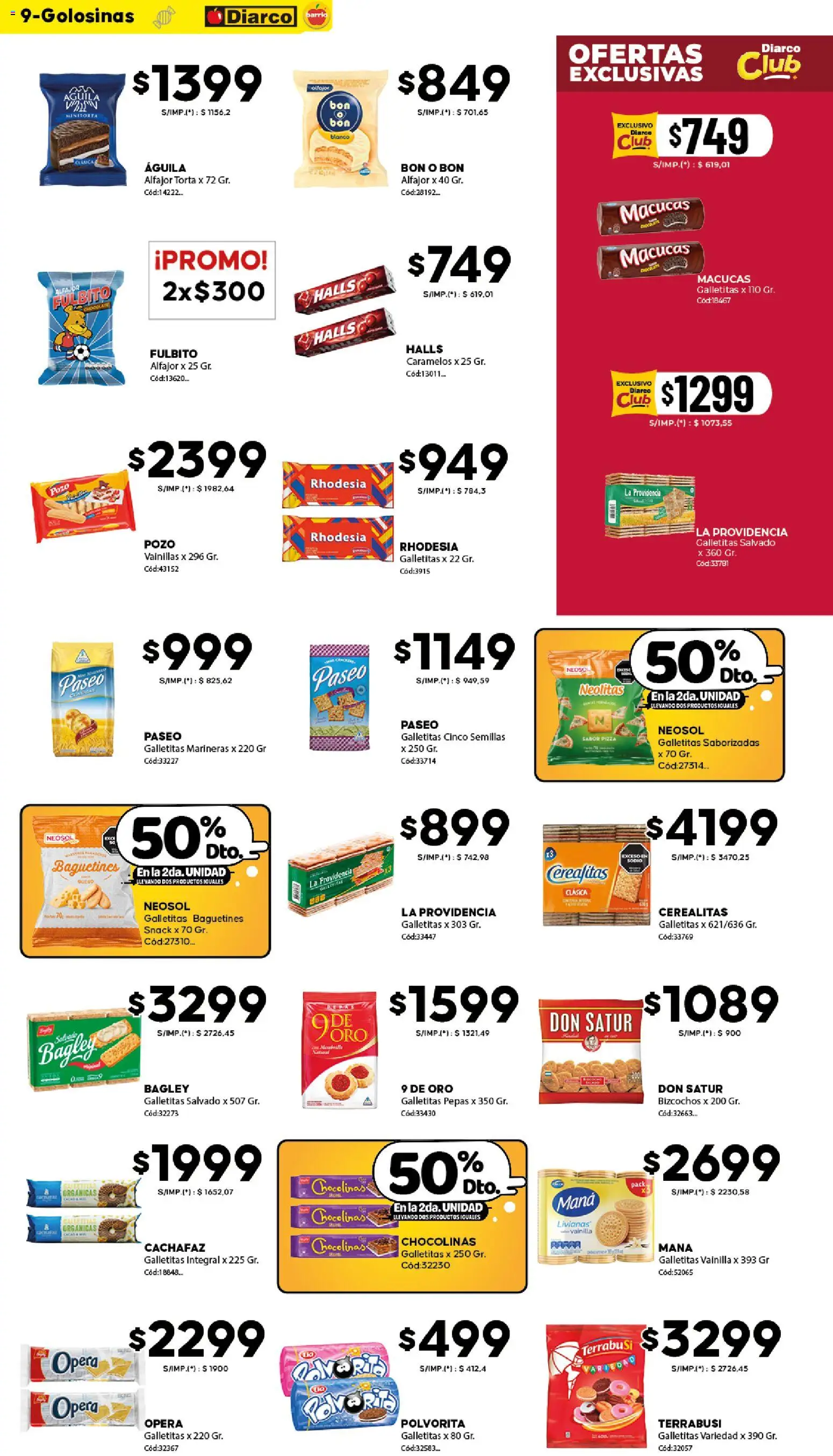 Diarco - Ofertas Diarco Barrio │ válido desde el 13.04.2026 | Página: 9 | Productos: Torta, Semillas, Chocolate, Pizza