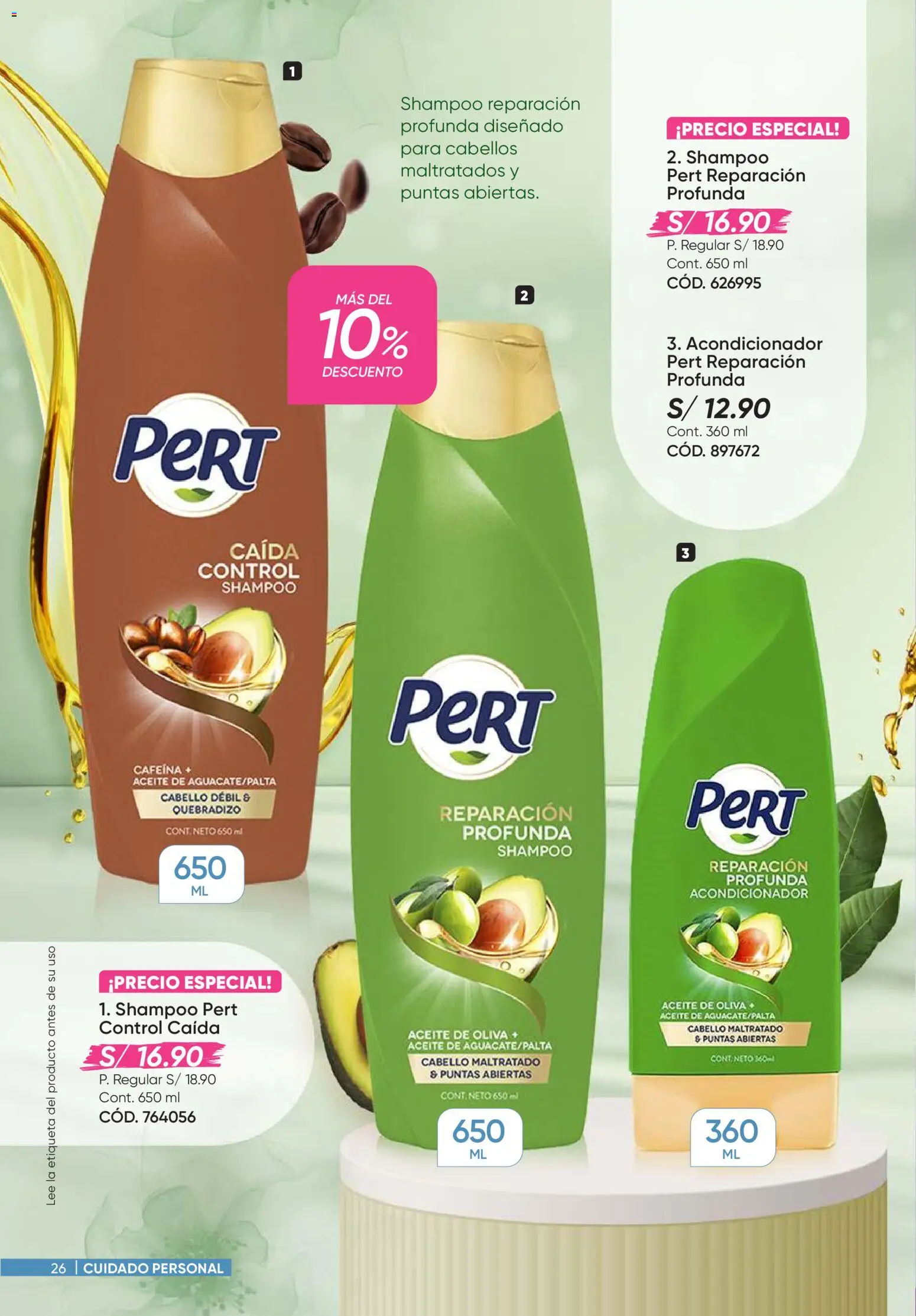 Catálogo Azzorti válido desde 14.04.2026 | Página: 26 | Productos: Shampoo, Acondicionador, Aceite, Aceite de oliva