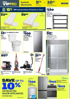 Preview of Rona weekly flyer from shop Rona valid from 02.04.2026 | Page: 4 | Products: Refrigerator, Dishwasher, Shower