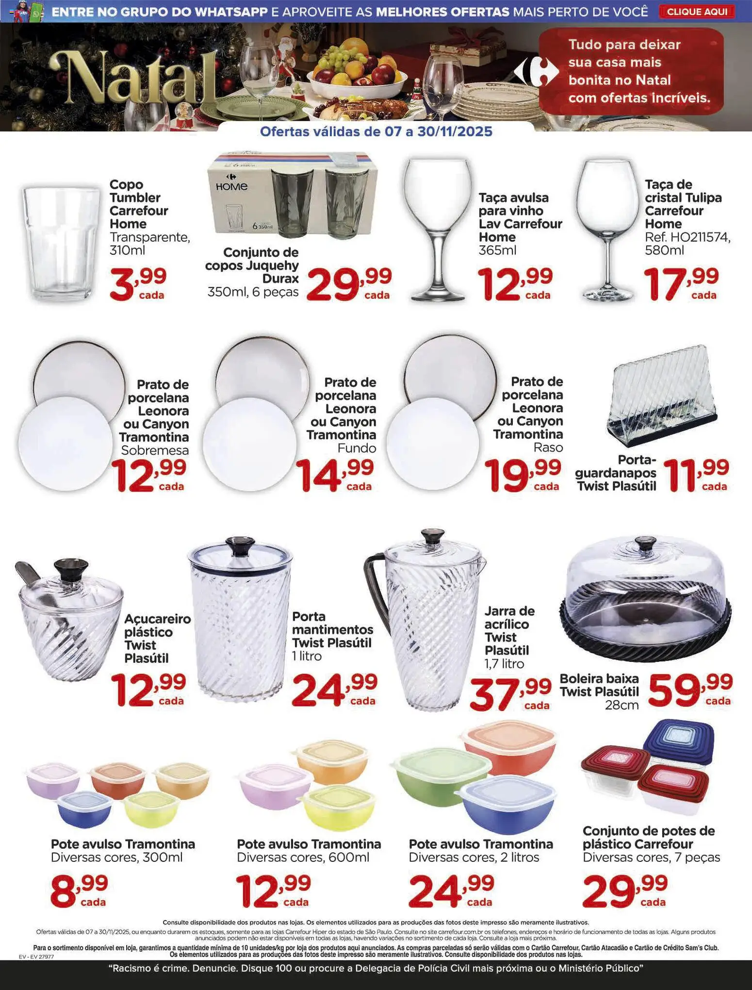Carrefour Folheto - válido de 07.11.2025 | Página: 5 | Produtos: Açucareiro, Porta, Potes, Copos