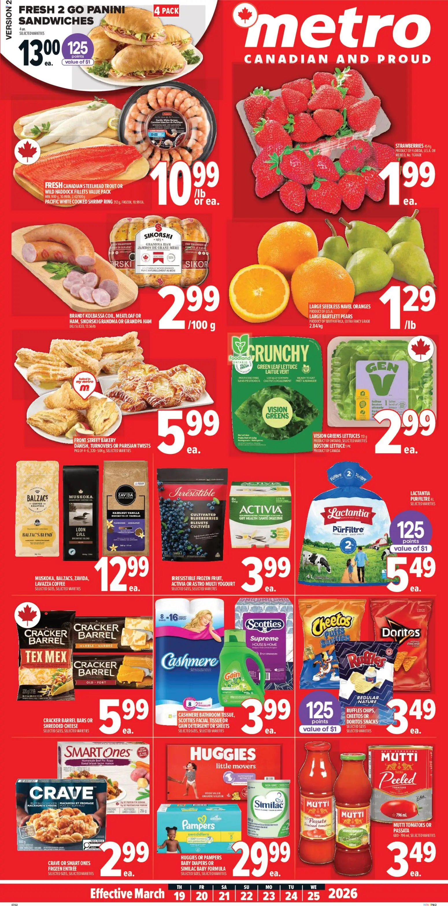 Metro flyer valid from 19.03.2026 | Page: 2 | Products: Bakery, Cheese, Ham, Tomatoes