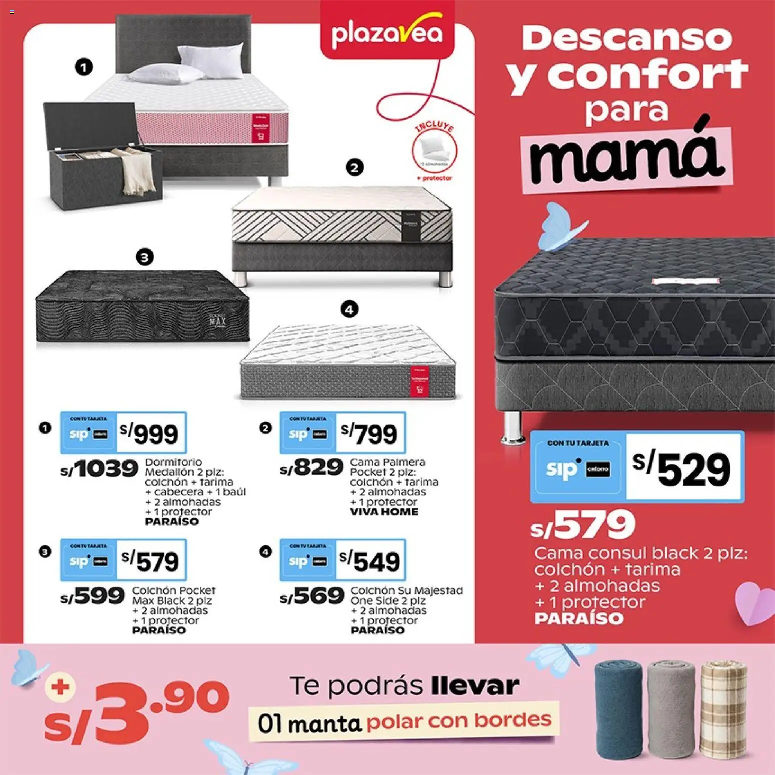 Catálogo Plaza Vea válido desde 27.04.2026 | Página: 25 | Productos: Cama, Colchón, Té