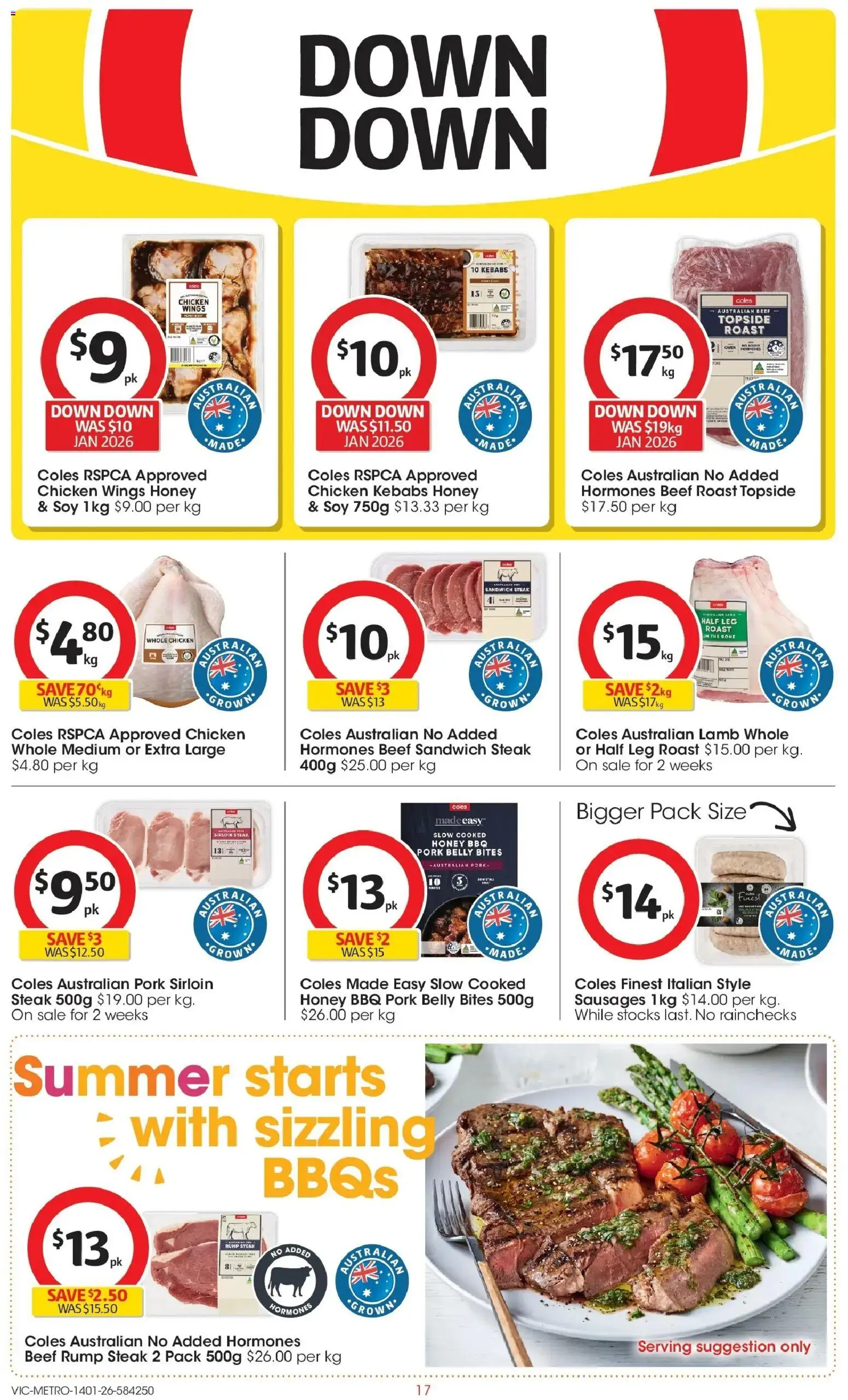 Coles catalogue - valid from 14.01.2026 | Page: 17 | Products: Honey, Chicken, Beef, Steak