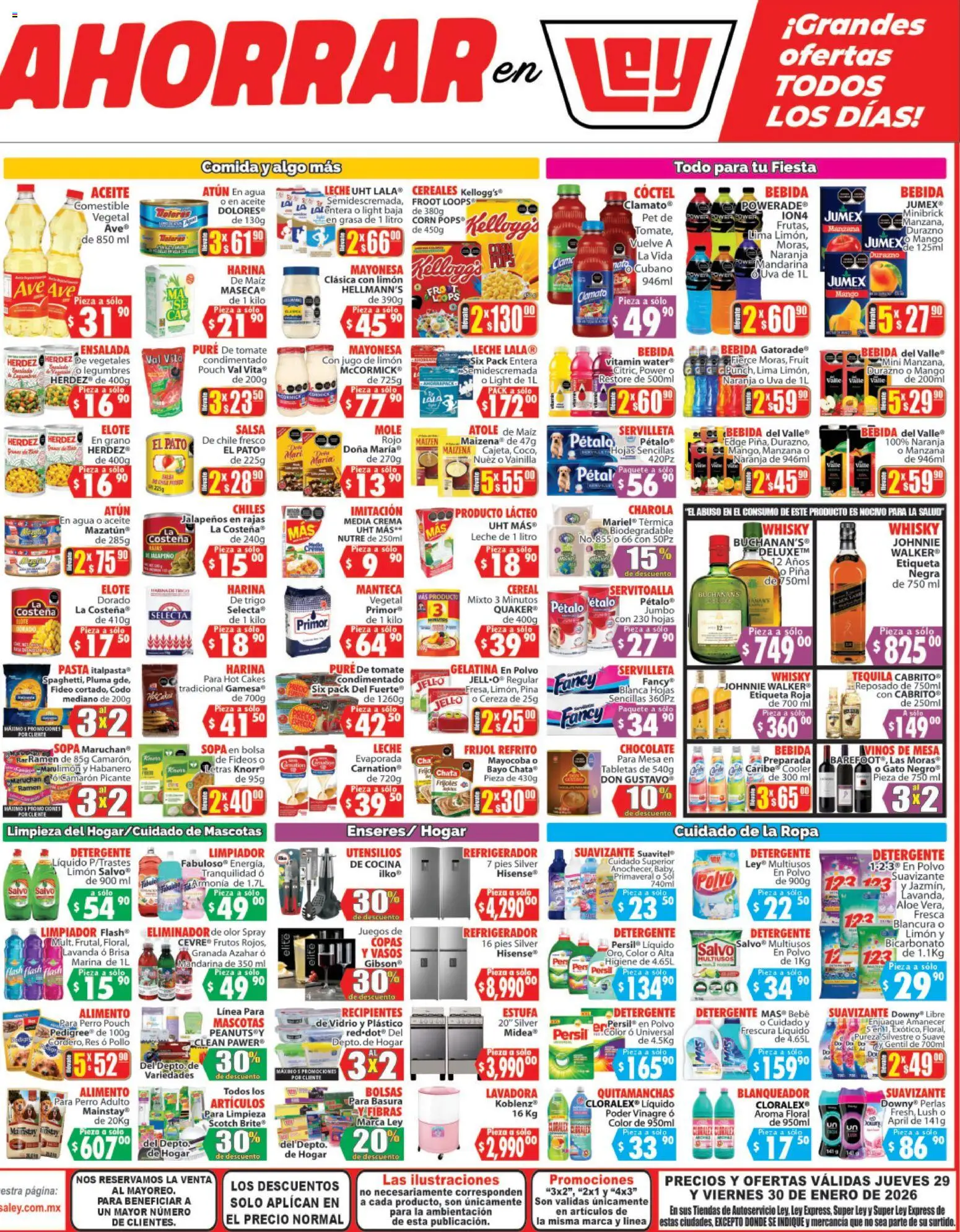 Nuevas ofertas de Casa Ley válidas en toda la República Mexicana desde el 29.01.2026. ¡Encuentra las mejores ofertas en Casa Ley folleto Autoservicio! | Página: 4 | Productos: Atún, Jugo, Tequila, Lavadora