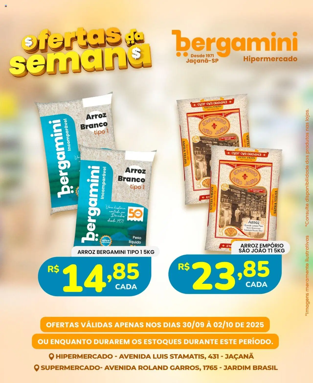 Supermercado Bergamini Folheto - válido de 30.09.2025 | Página: 3 | Produtos: Arroz