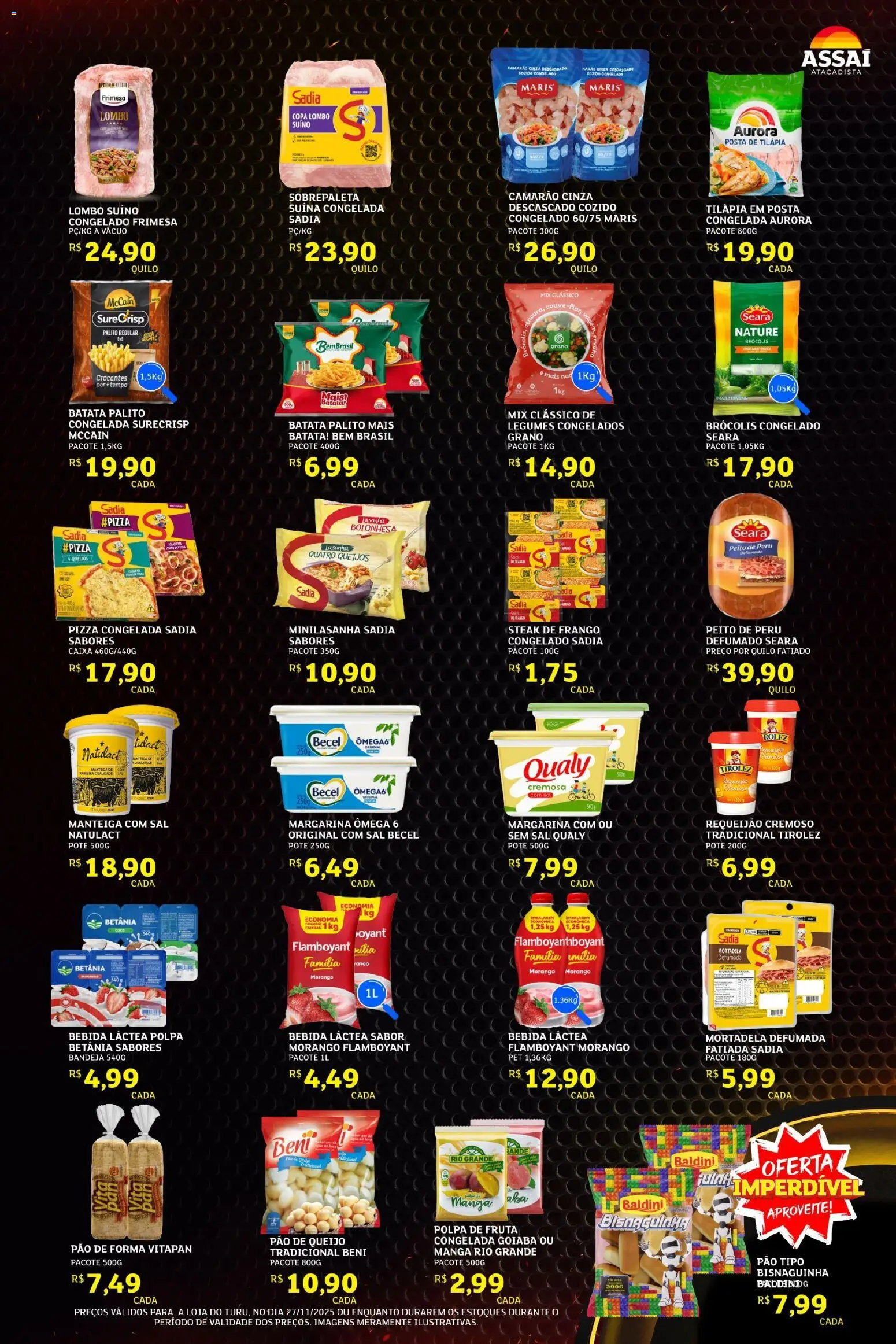 Assaí Atacadista Folheto - válido de 27.11.2025 | Página: 3 | Produtos: Coco, Manteiga, Queijo, Tilápia