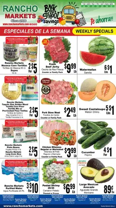 Preview of Rancho Markets weekly ads valid from 19.08.2025