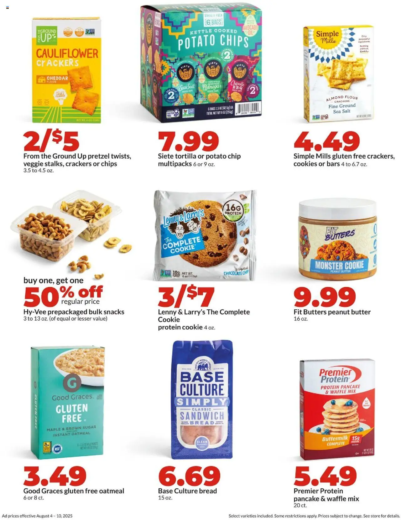 HyVee Weekly Ad - valid from 04.08.2025 | Page: 30 | Products: Bread, Cookies, Sugar, Cauliflower