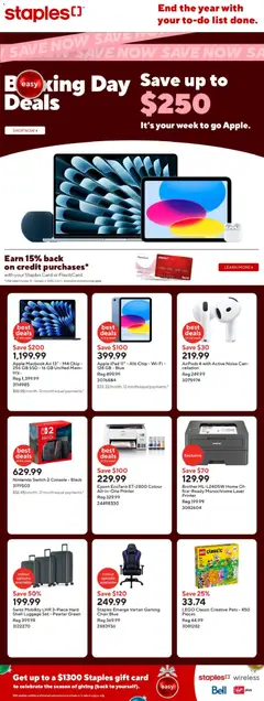 Preview of Staples weekly flyer / circulaire from shop Staples valid from 25.12.2025
