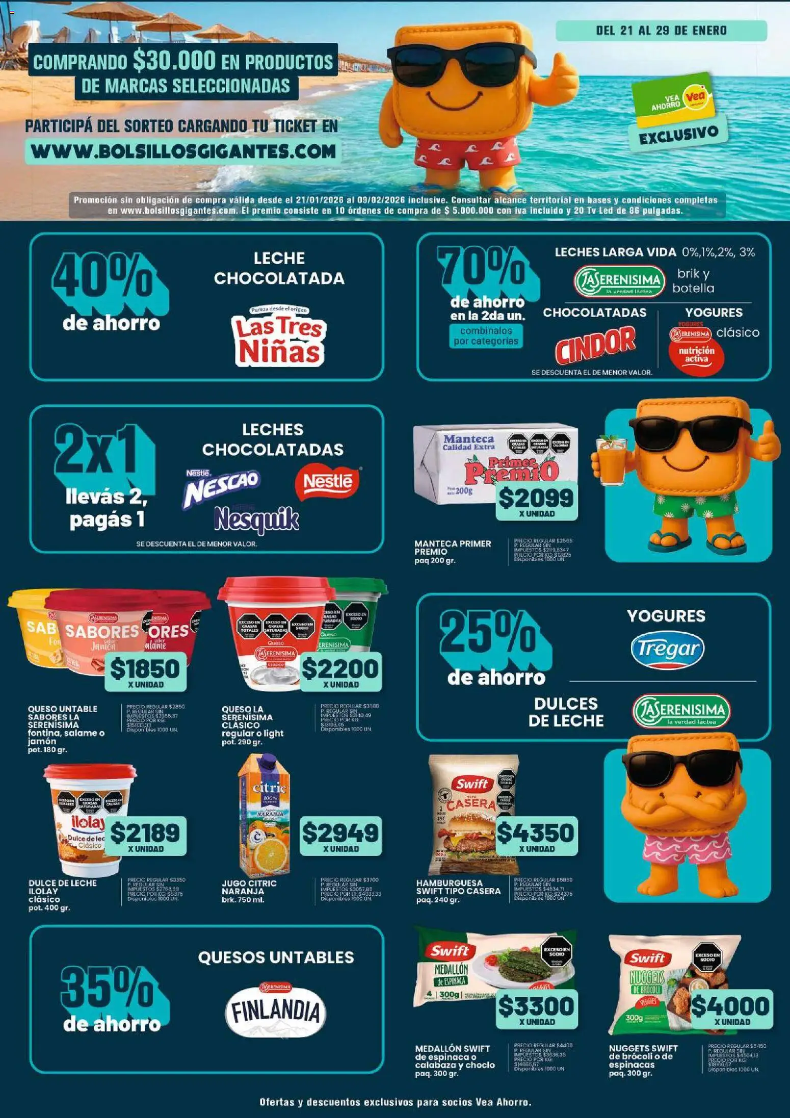 Vea - Folleto Nacional Vea Bolsillos Gigantes │ válido desde el 21.01.2026 | Página: 4 | Productos: Dulce de leche, Brocoli, Jamón, Chocolatada