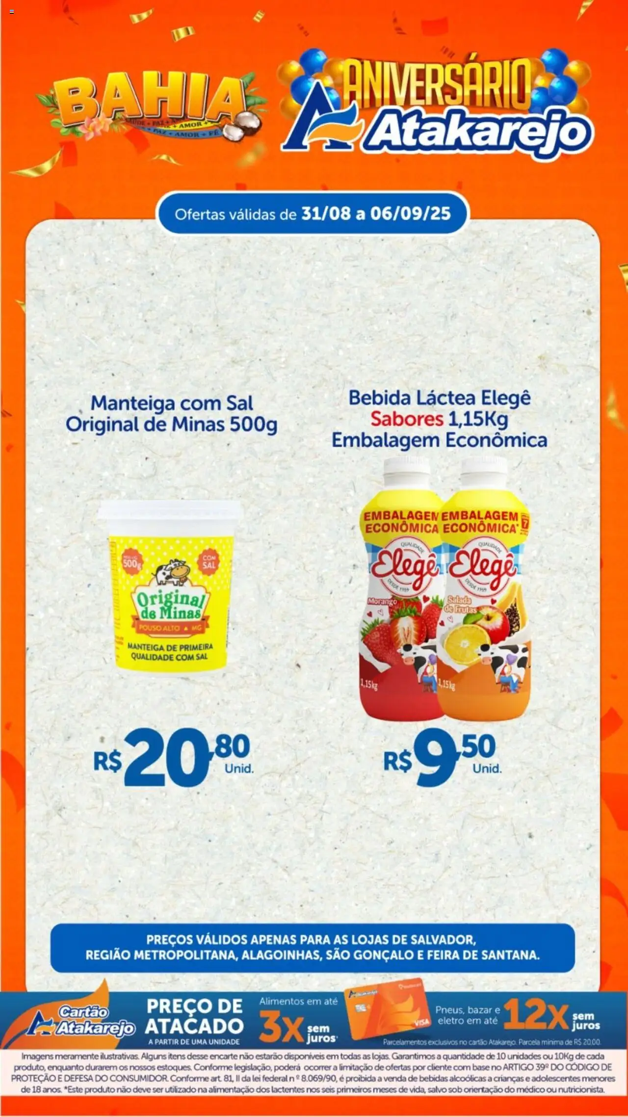 Atakarejo Folheto - válido de 31.08.2025 | Página: 3 | Produtos: Manteiga, Salada, Bebida, Sal