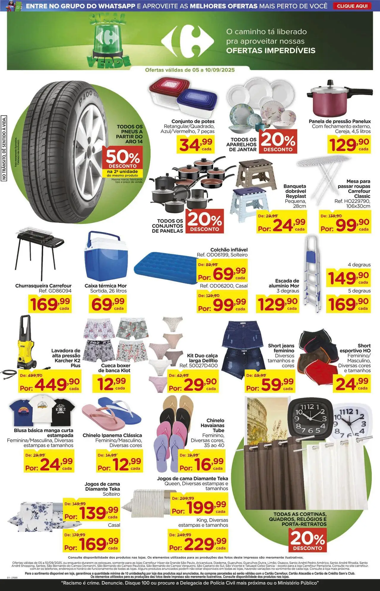 Carrefour Folheto - válido de 05.09.2025 | Página: 13 | Produtos: Panela, Colchão, Caixa, Calça