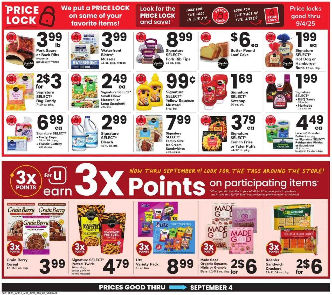 Acme Big Book of Savings - valid from 01.08.2025 | Page: 2 | Products: Cheese, Pork, Ketchup, Bag