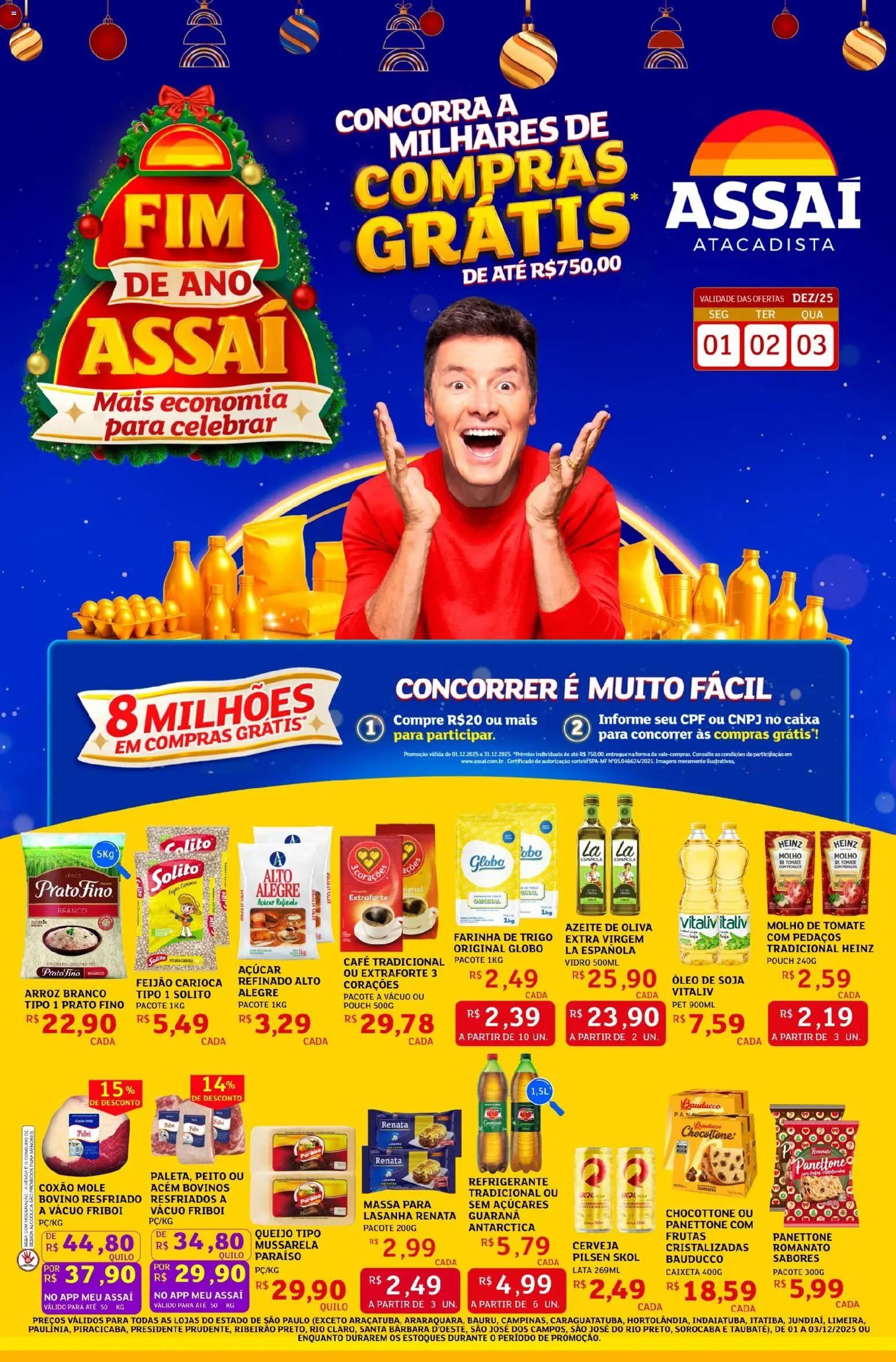 Assaí Atacadista Folheto - válido de 01.12.2025 | Página: 1 | Produtos: Guaraná, Acém, Caixa, Refrigerante